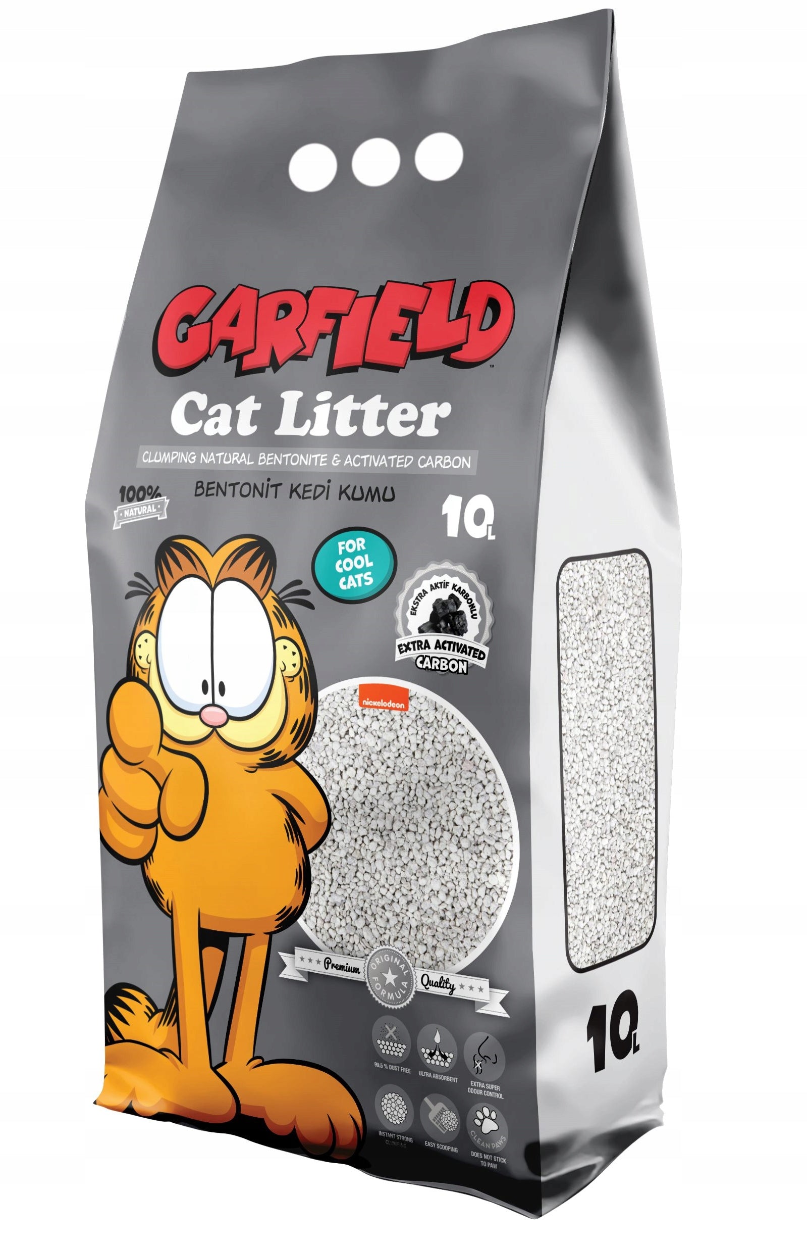 Garfield bentonite cat litter with activated carbon 10L