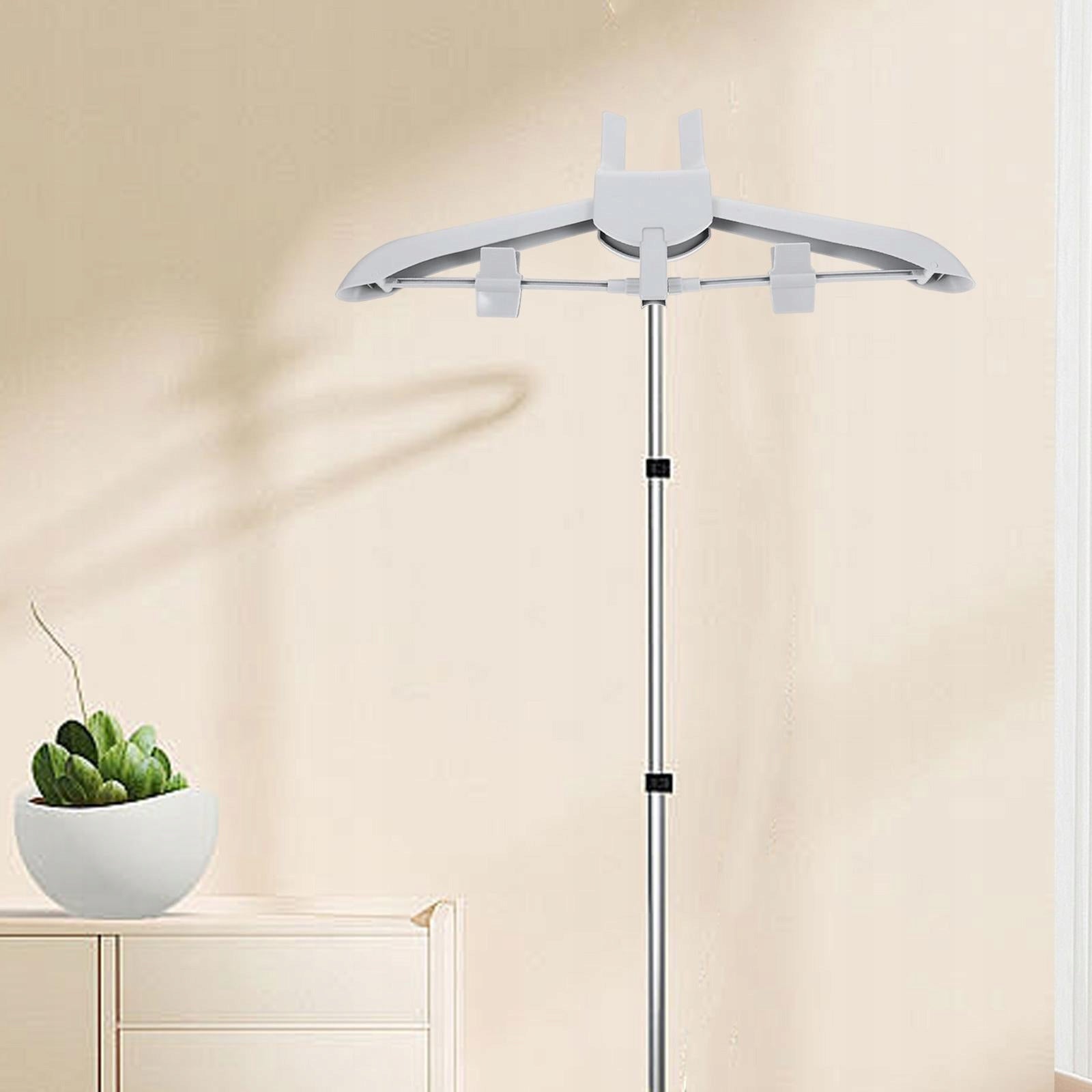 Garment Hanger Simple Assembly Laundry Supplies Telescopic Folding Gray