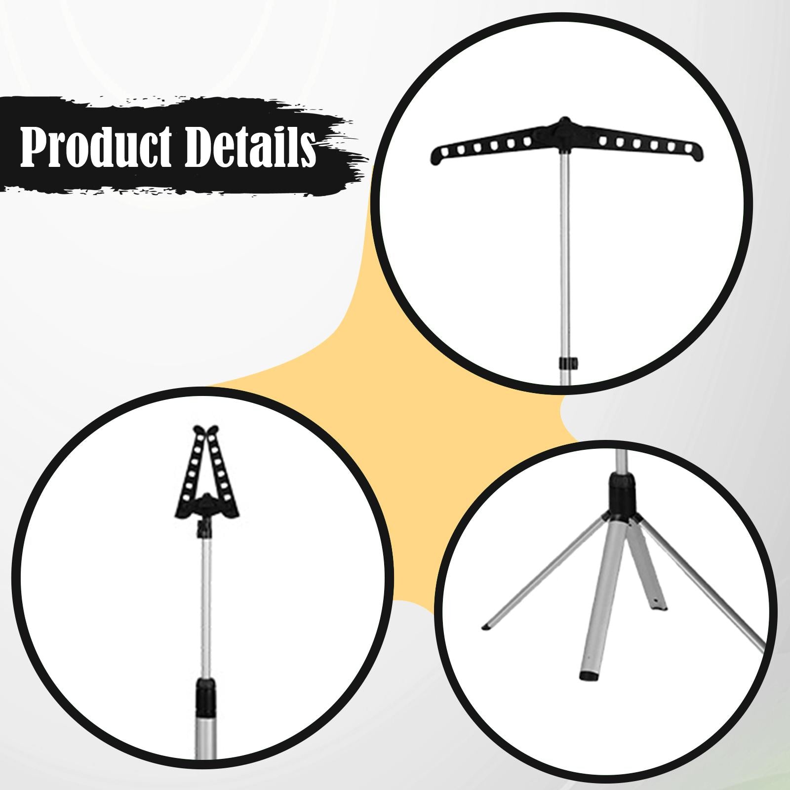 Garment Steamer Stand Clothes Display Stand Foldable Space Saving Black Packaging status original