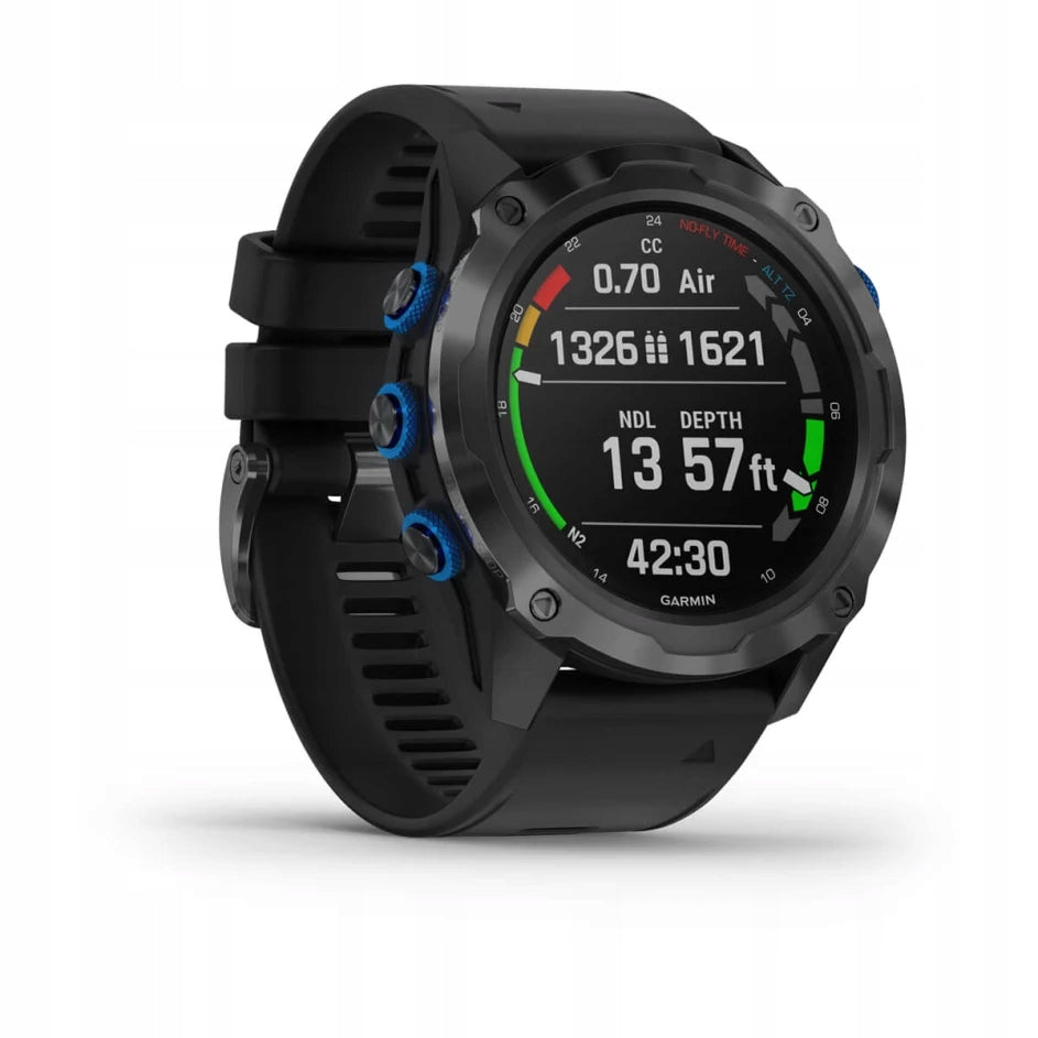 Garmin Descent Mk2i Titan Carbon Gray DLC/Black Silicone Band + T1 Tracker Brand Garmin