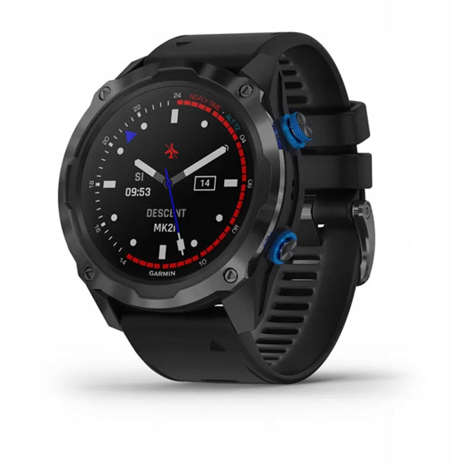 Garmin Descent Mk2i Titan Carbon Gray DLC/Black Silicone Band + T1 Tracker Packaging status original