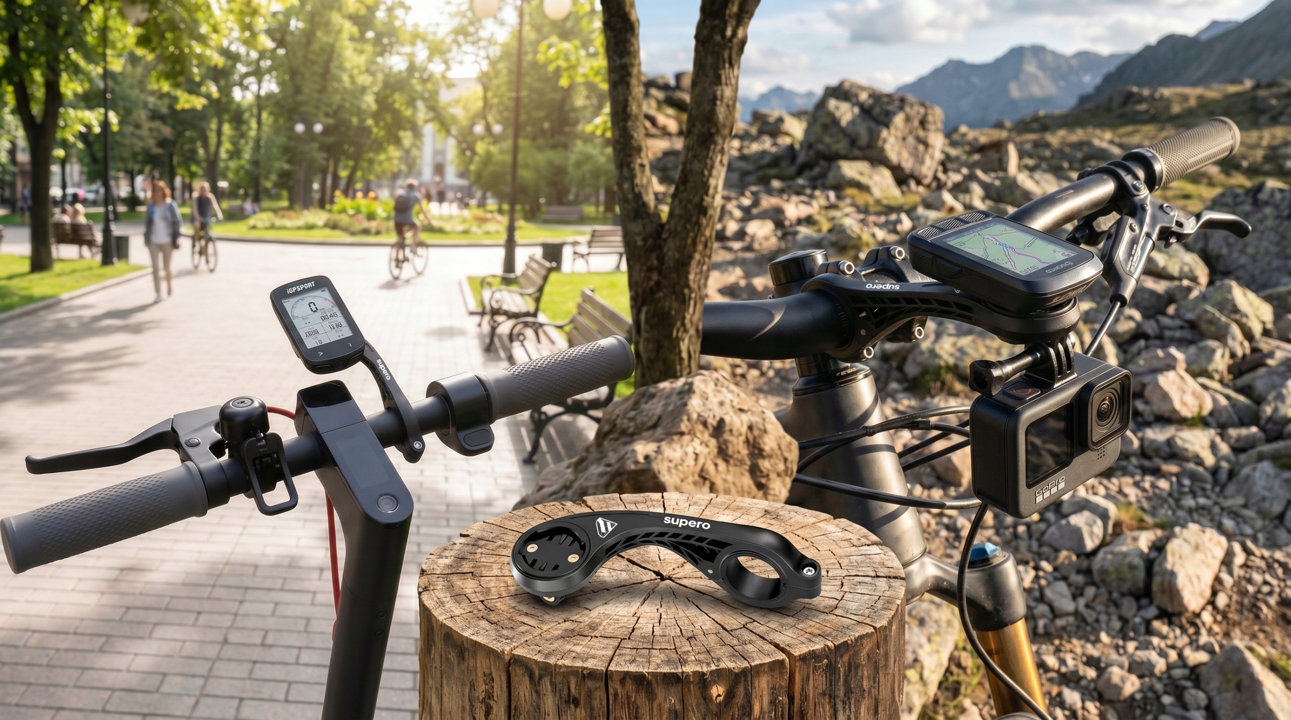 Garmin Edge Bike Mount GoPro Steering Wheel Integrated Aero Wahoo Manufacturer code 5903814686253_SUPERO EDGEPRO MOUNT (S2)