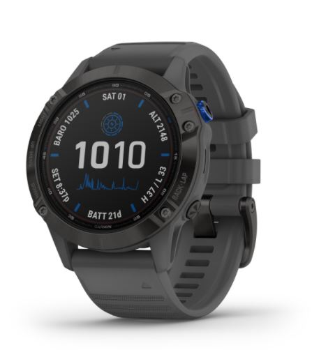 Garmin Fenix 6 Pro Solar Černá s šedým páskem