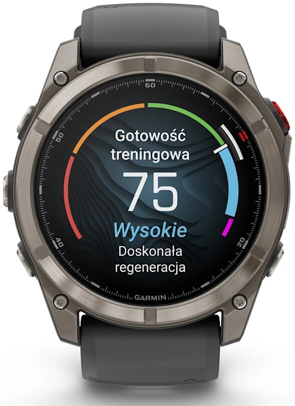 Garmin Fenix 8 Pro 51 mm AMOLED Sapphire Titanium with black and gray strap Packaging status original