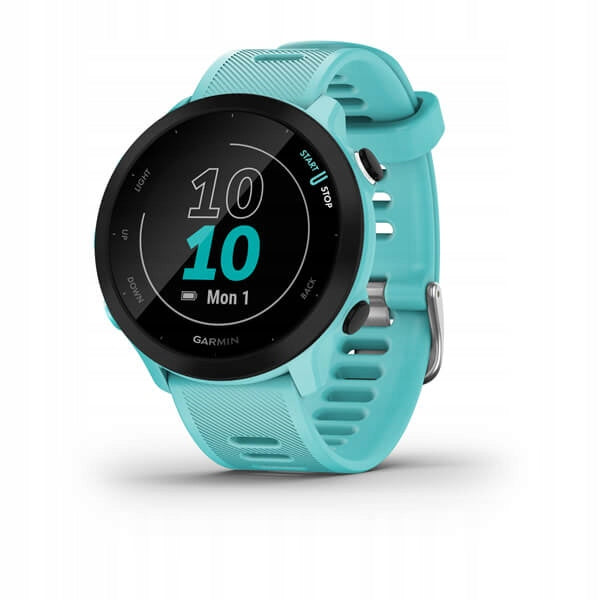 Garmin Forerunner 55 Turquoise. Menu in in Polish.