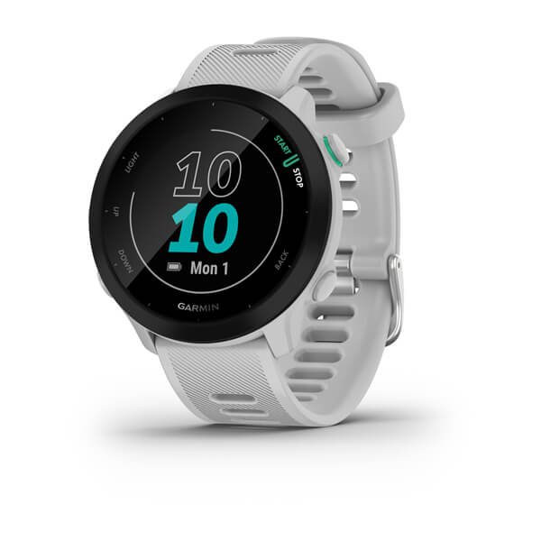 Garmin Forerunner 55 white. Menu in Polish.