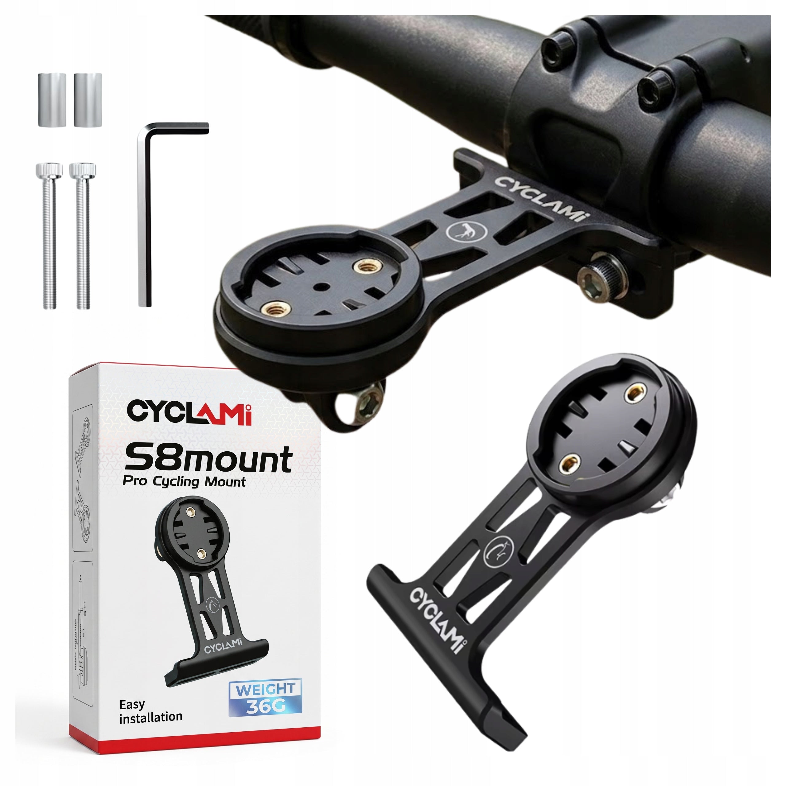 Garmin GoPro Counter Holder Aluminum Bike Bridge Mount Manufacturer code Uchwyt na licznik rowerowy aluminiowy S8