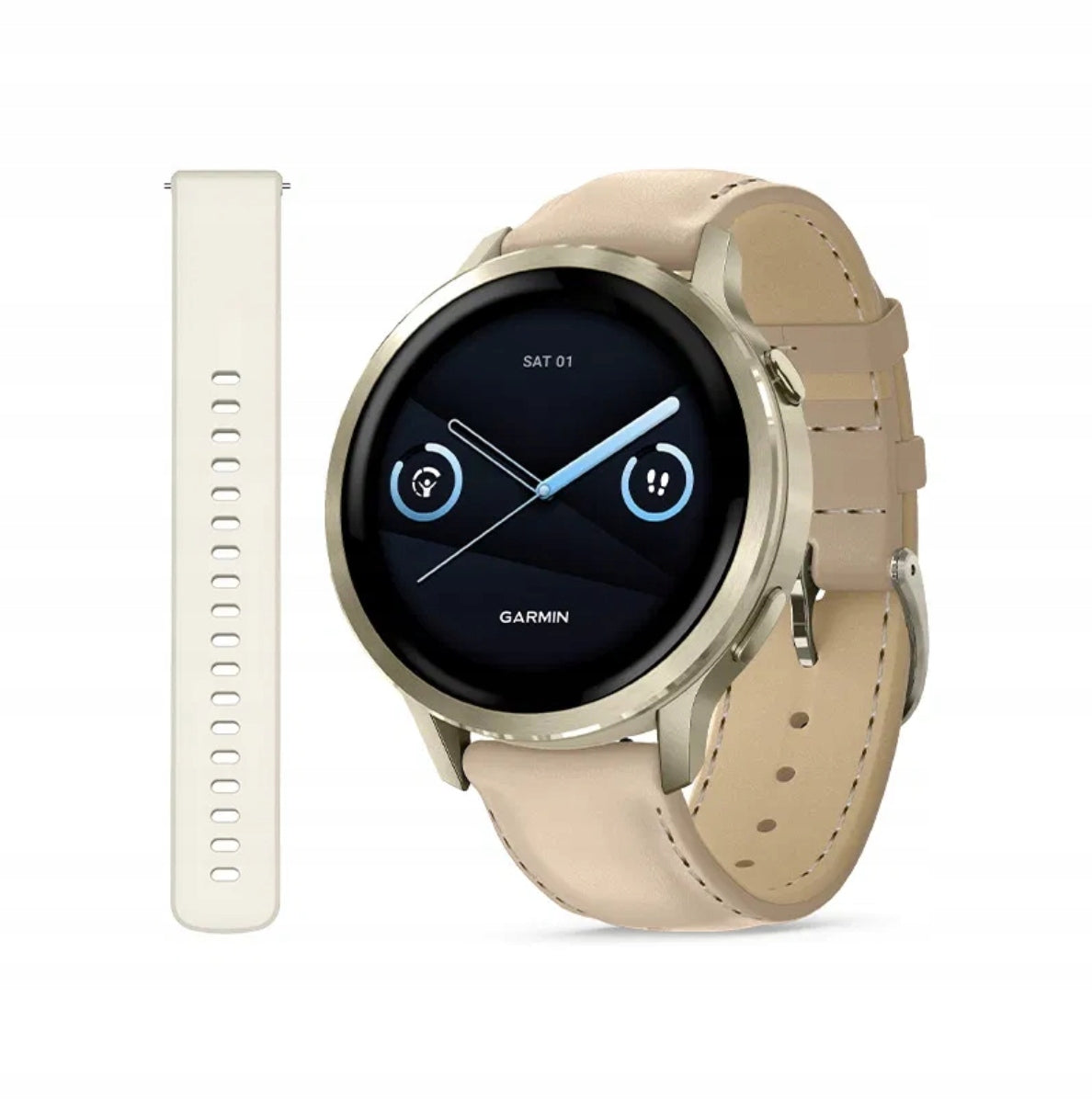 Garmin Venu 4 41 mm Gold with silicone strap and leather strap