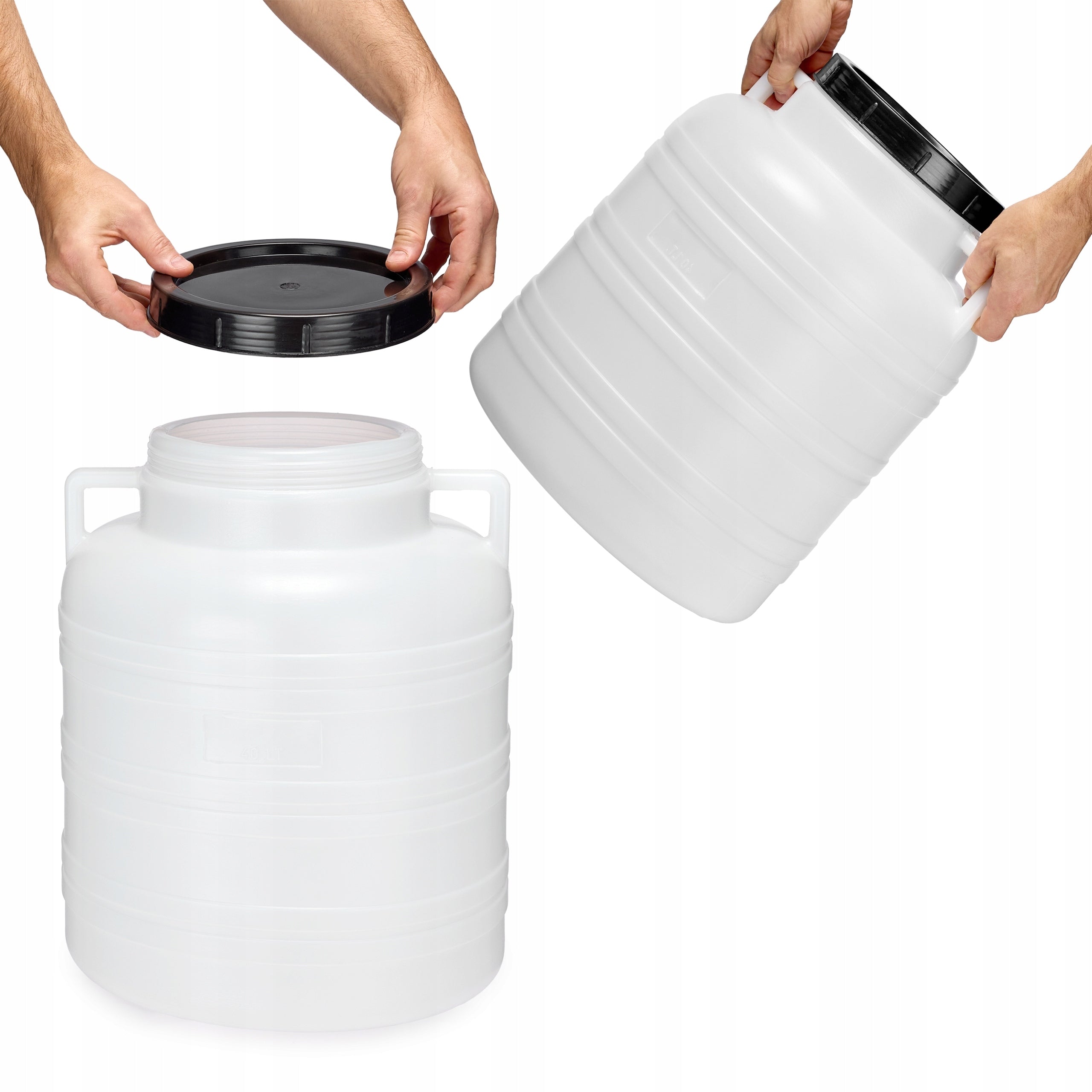 Garronda 40L Pickling Barrel with Handles Canister GD-0078, White Capacity 40 l