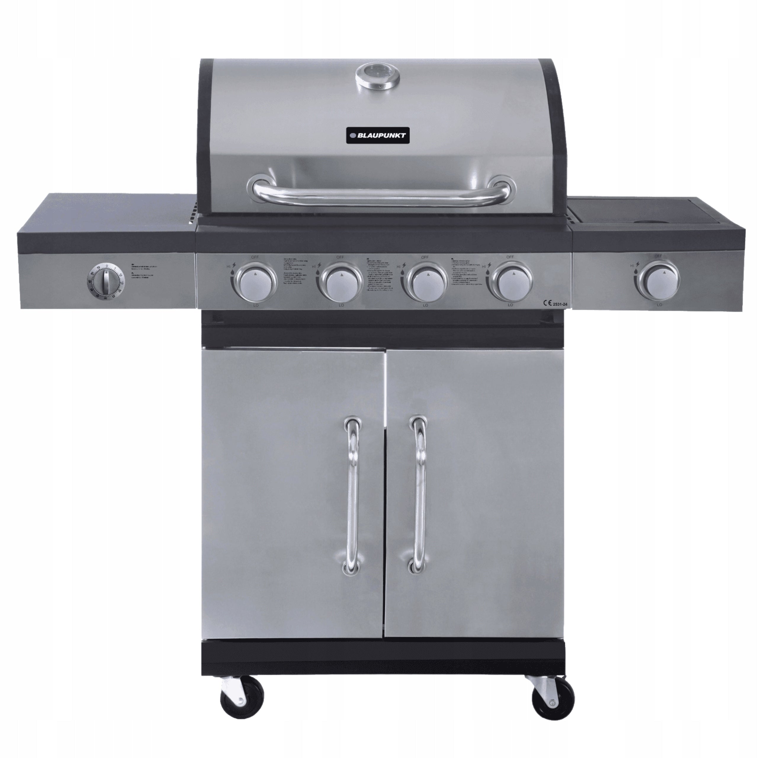 Gas Grill Burners 4+1 Cast Iron Grate 11,7 kW Cover Blaupunkt GG401 Grill depth 48 cm