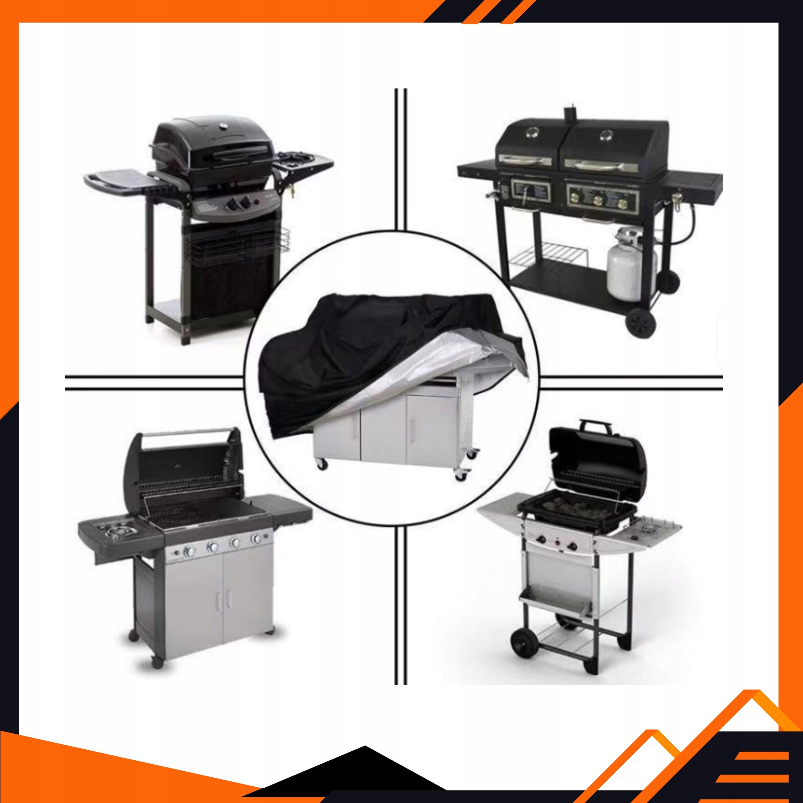 Gas Grill Cover Large Waterproof Durable 145x61x117 cm Carrying Case Packaging status original