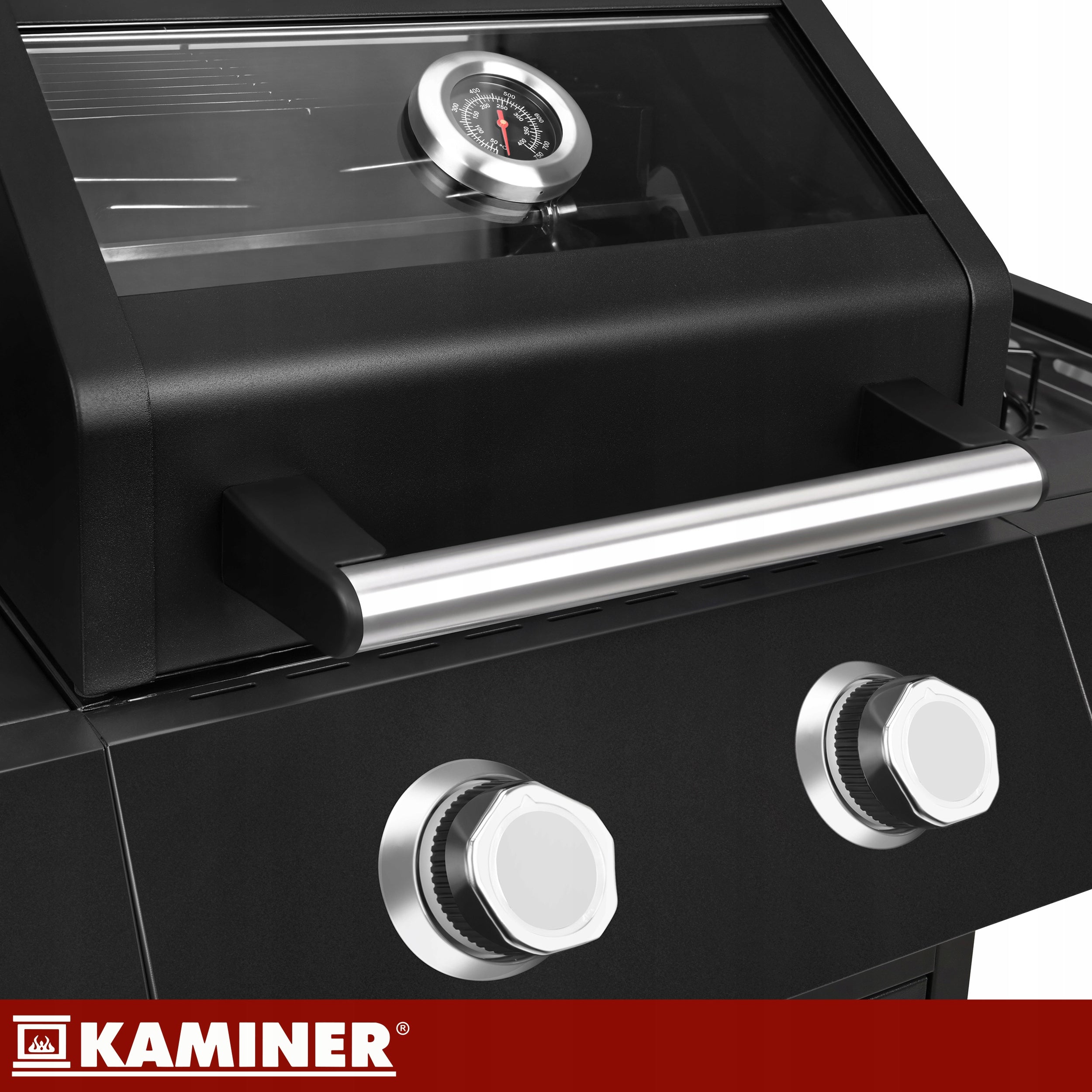 Gas Grill Garden Cast Iron Grate 2+1 10kW Stainless + Cylinder Cabinet Manufacturer code Grill gazowy 2+1 10kW Varen 3.0 Black Kaminer