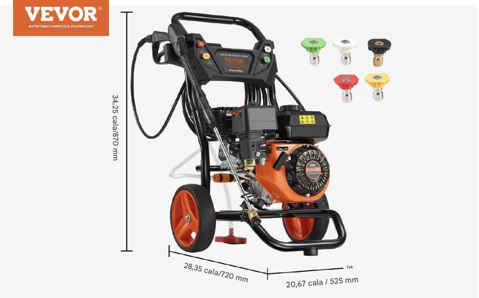 Gas Pressure Washer 3400 PSI 10 L/min Brand Vevor