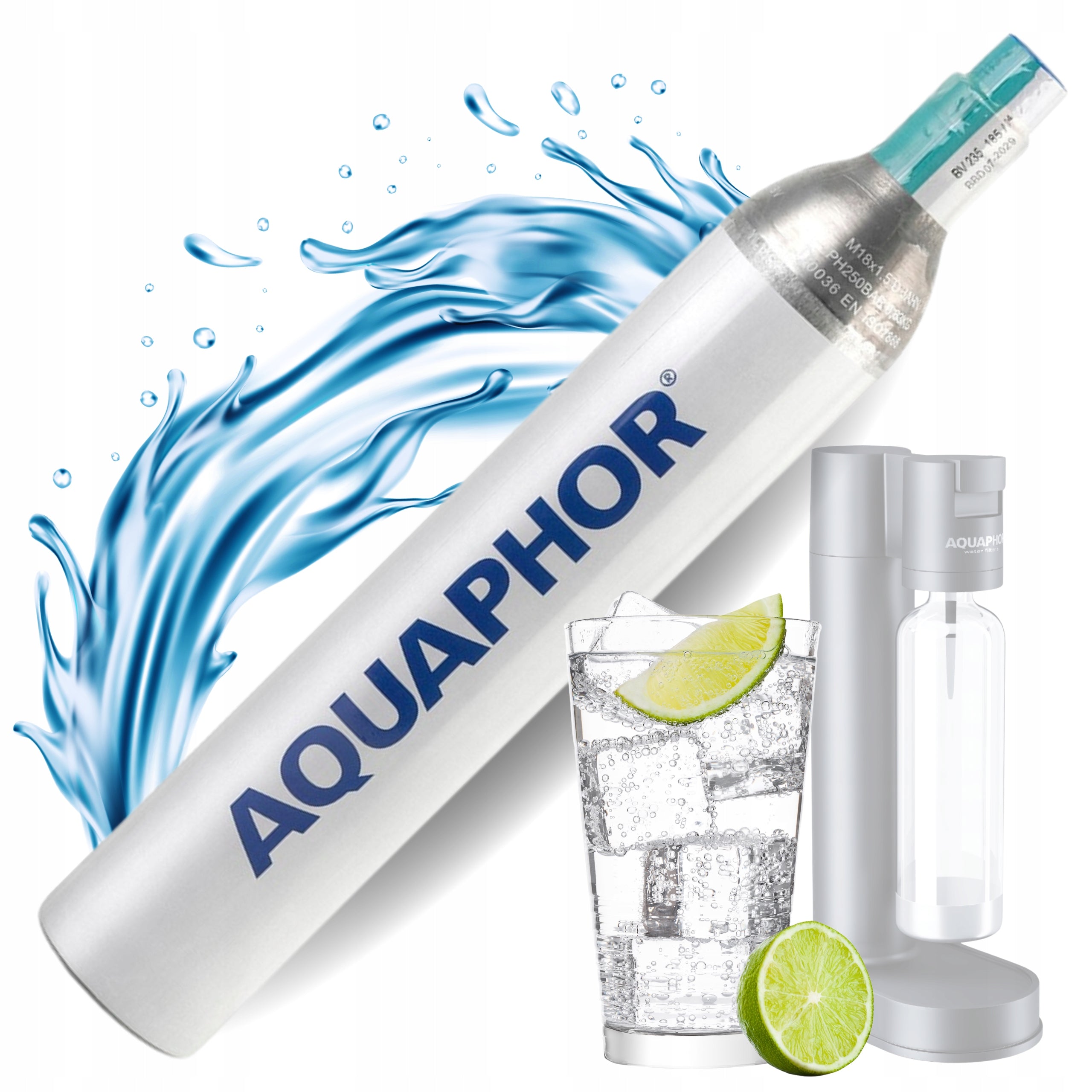 Gas cylinder for saturator AQUAPHOR PEARL CO2 cartridge Cylinder for SodaStream Manufacturer code CO2PEARL