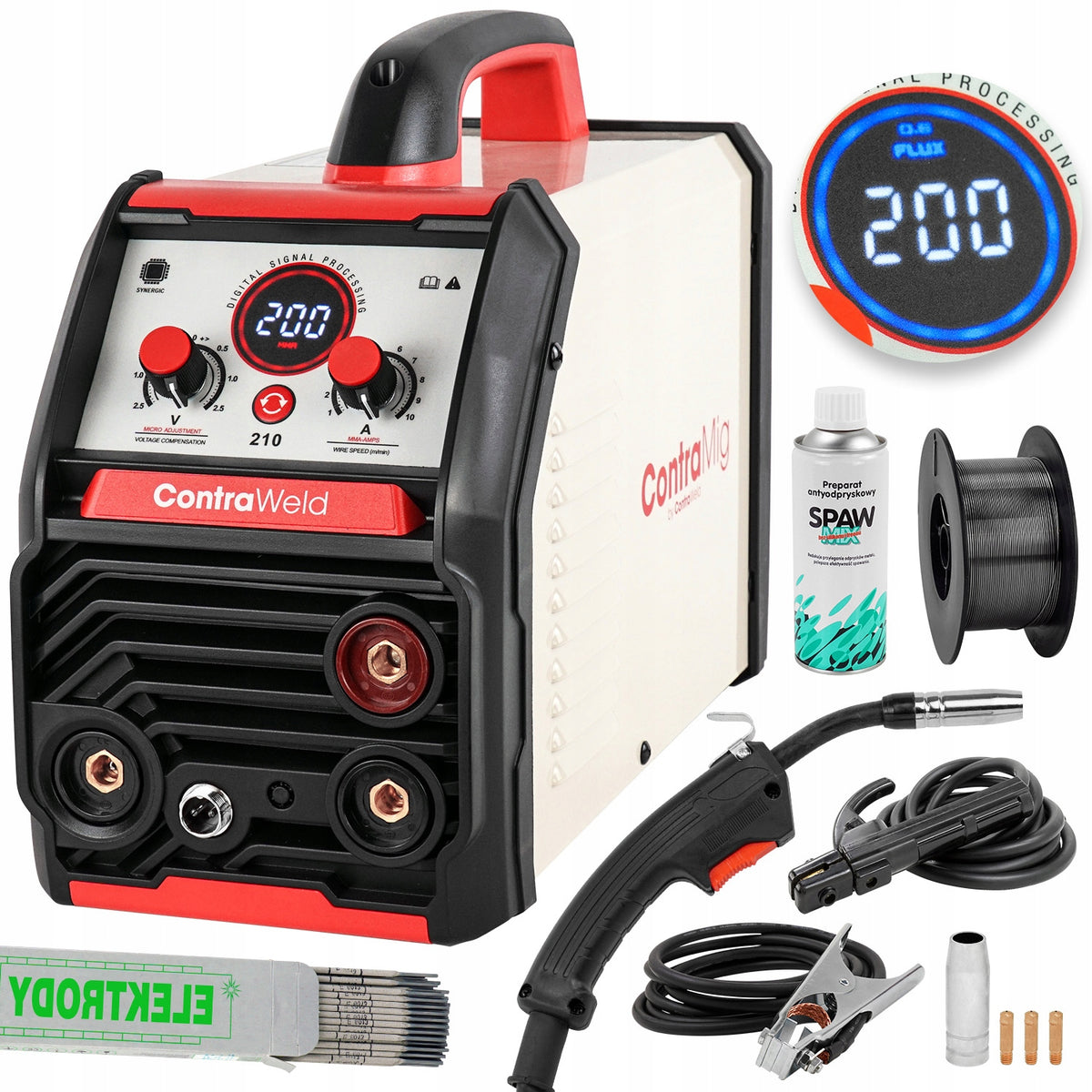 Gas-free welder MIGOMAT NO GAS MIG 200A MMA TIG LIFT CONTRAWELD set
