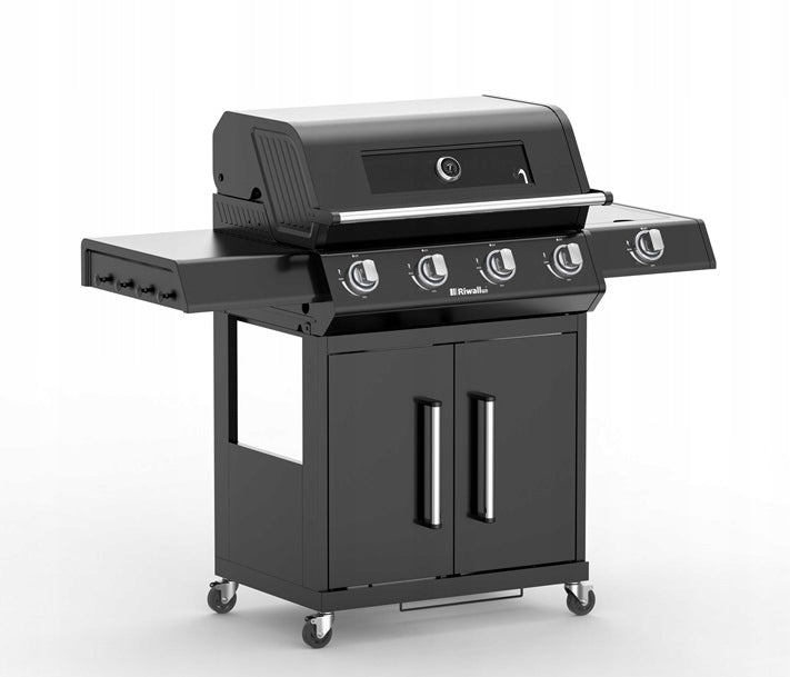 Gas grill Riwall GARDEN RGG 41 EXCL 17 kW cast iron grate Power 17 kW