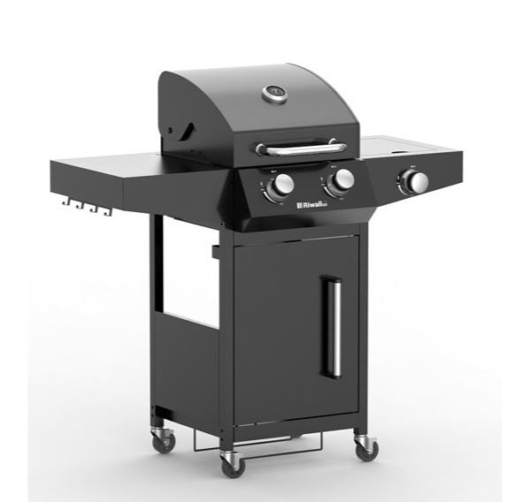 Gas grill Riwall rgg21 10 kW GARDEN 3-burner large grate Brand Riwall