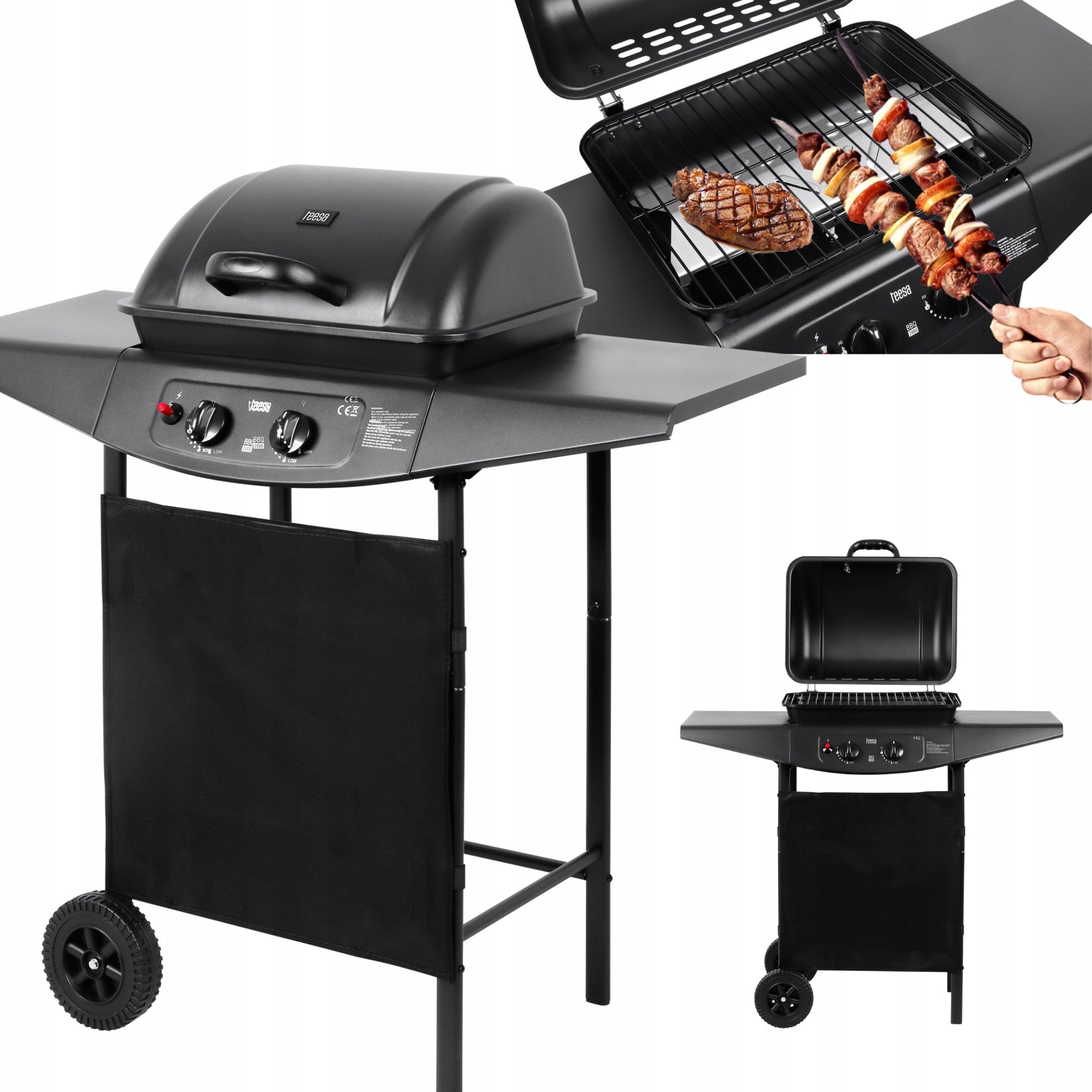 Gas grill Teesa BBQ 2000 2 burners 5 kW TSA0080