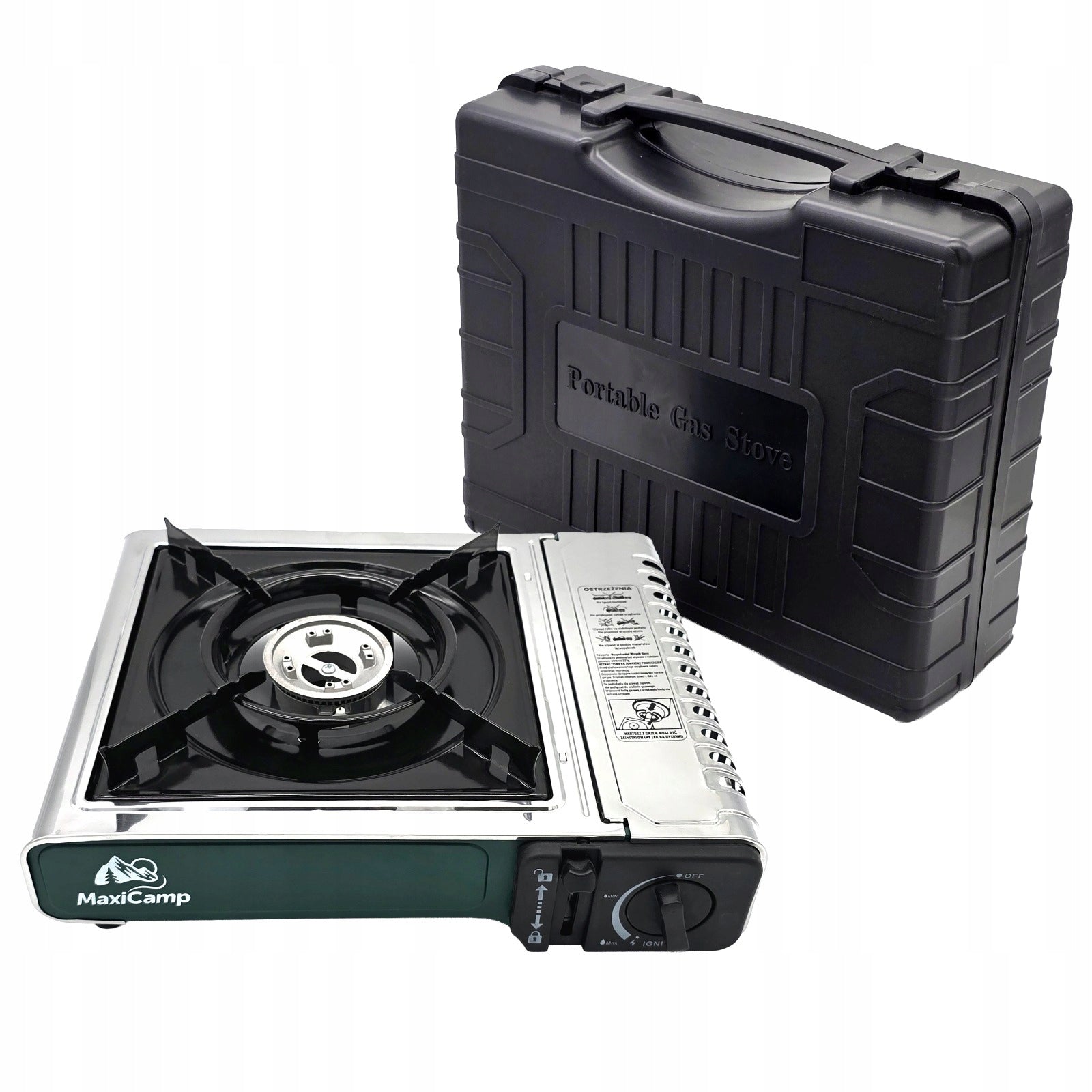 Gas tourist cooker for cartridge MaxiCamp INOX-G SafeTwist-Off System