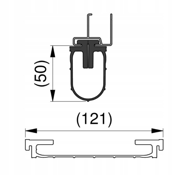 Gasket for sectional garage door bottom rubber 1 mb Brand no brand