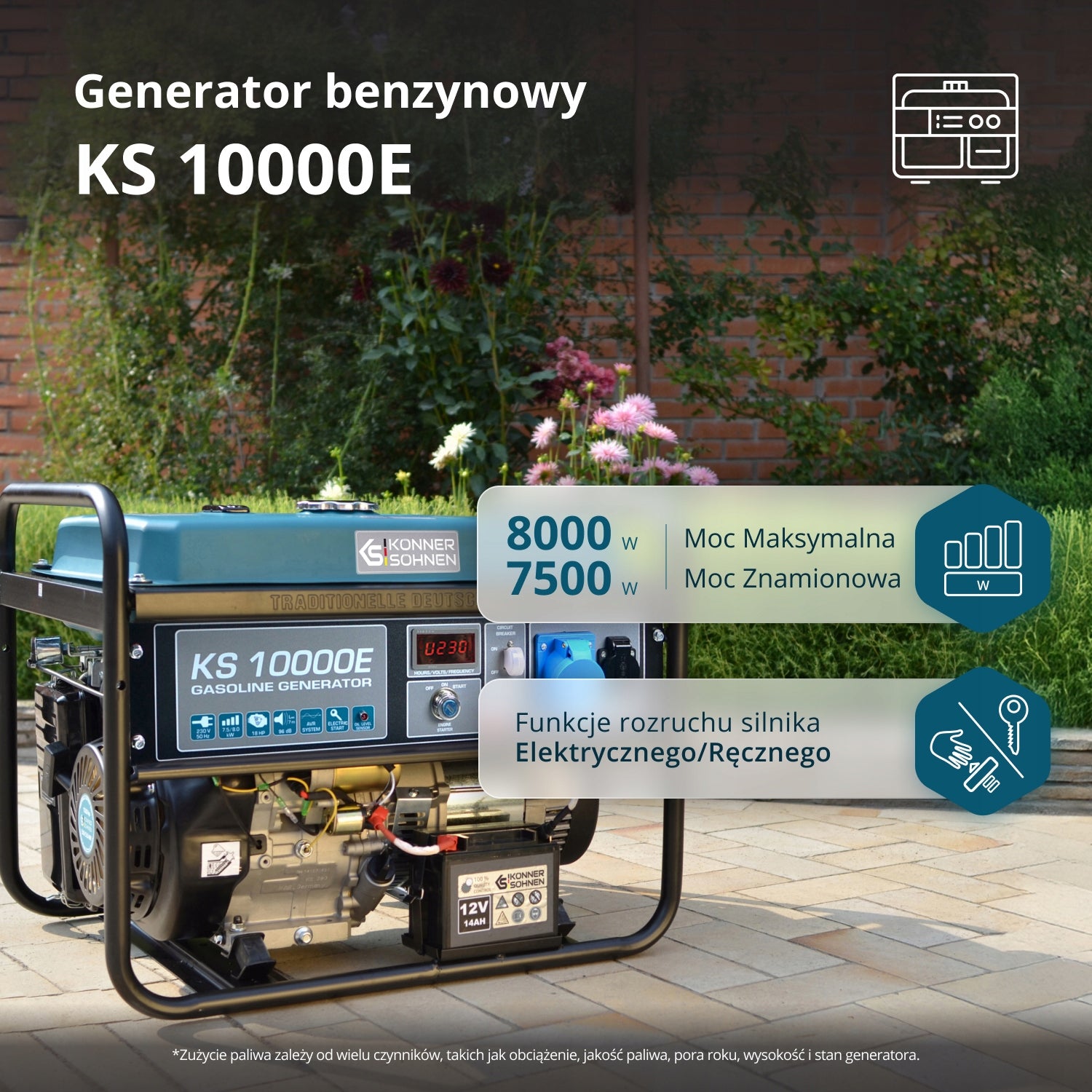 Gasoline generator set KS 10000E Könner & Söhnen 8000 W Packaging status original