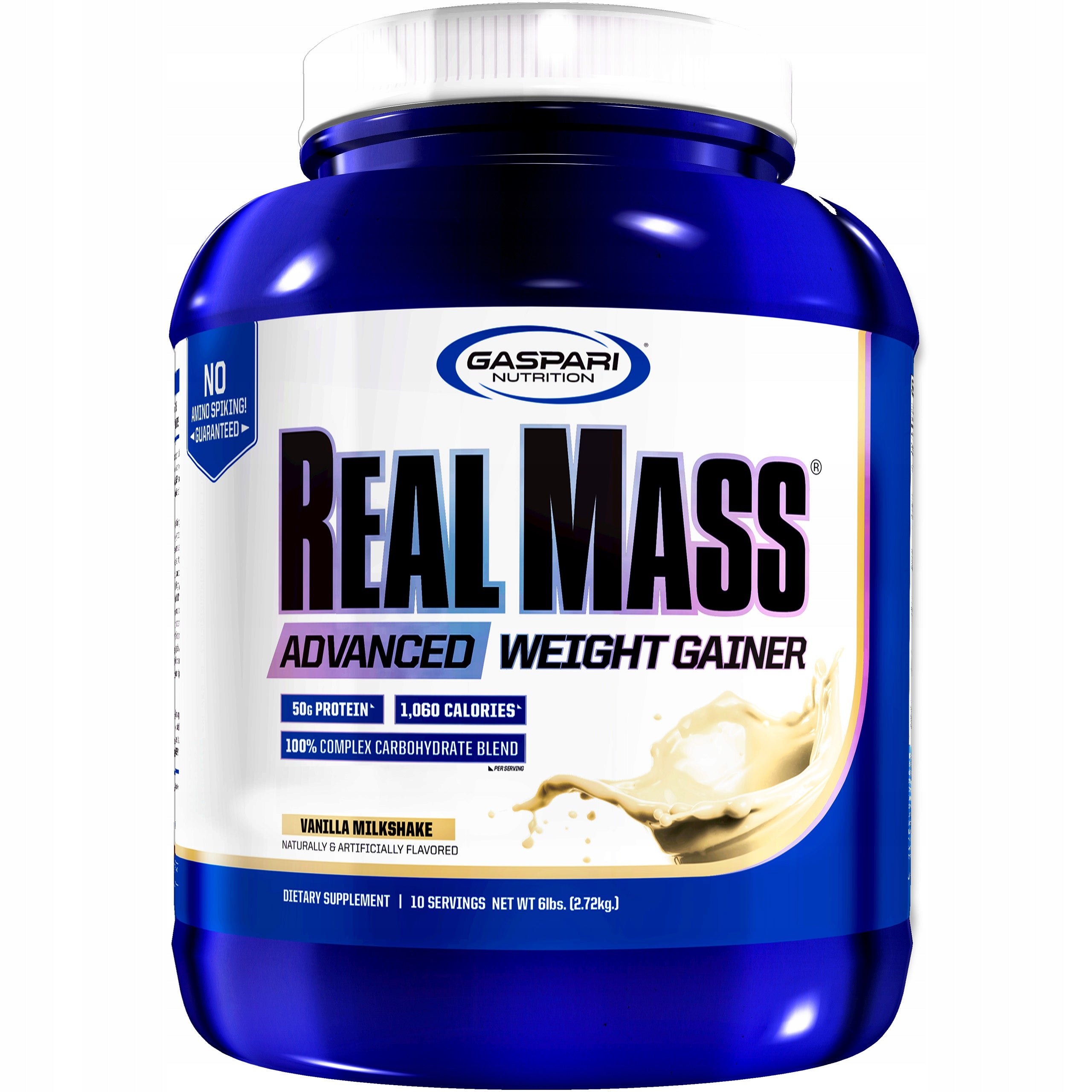 Gaspari Nutrition REAL MASS 2720g Gainer Carbohydrate Protein Vanilla Mass