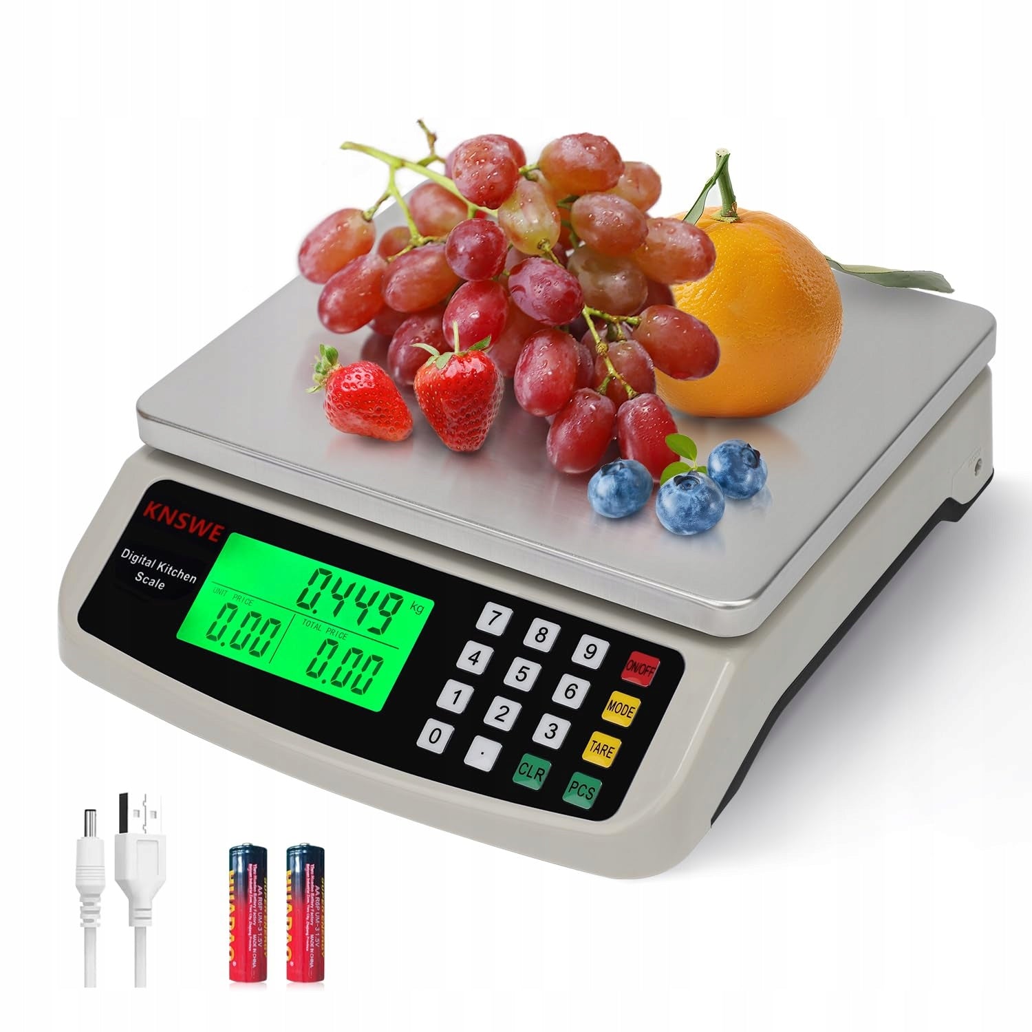 Gastronomic Kitchen Scale 10 kg LCD INOX Tara Counting 1 g Digital Steel