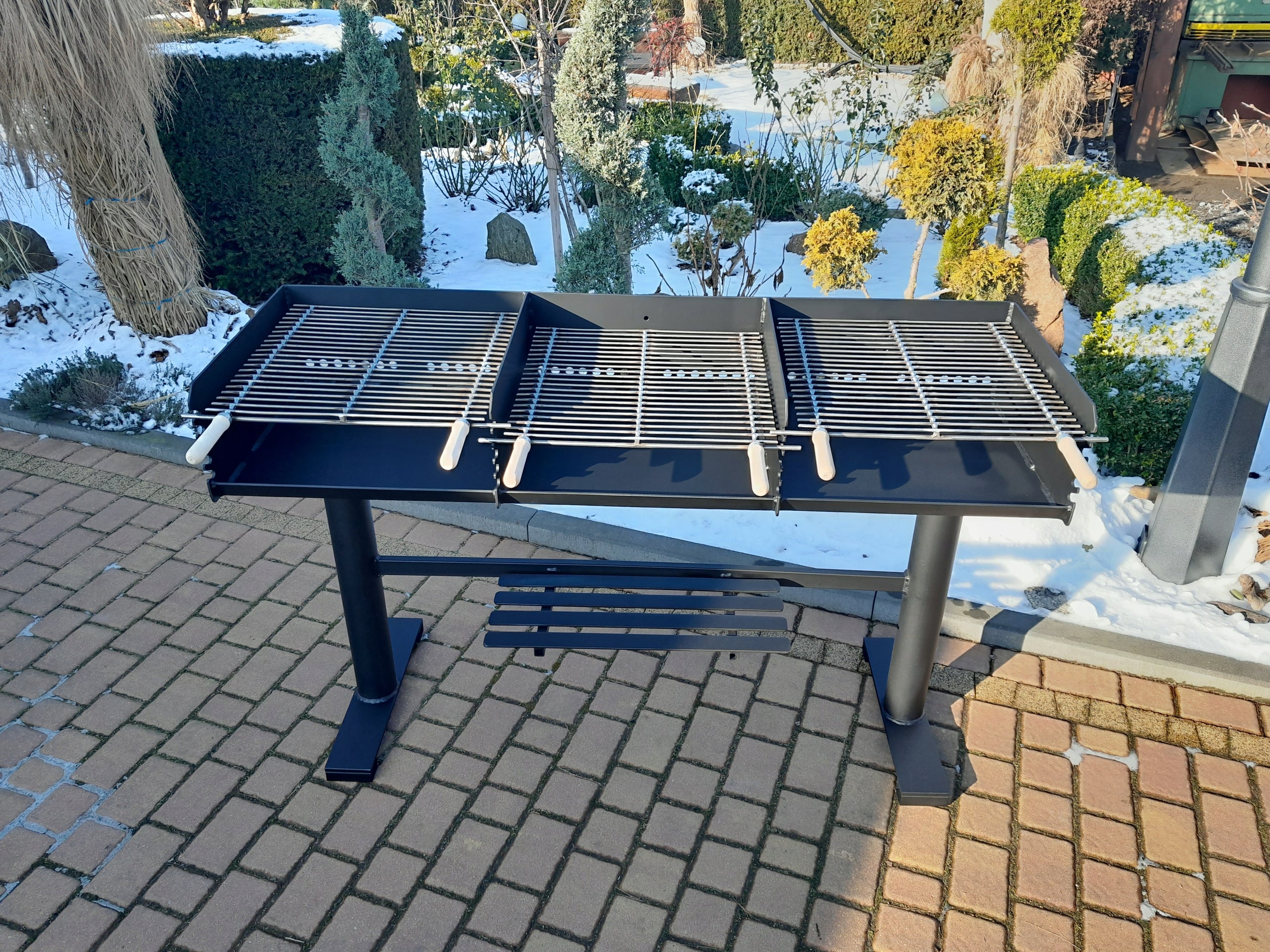 Gastronomic catering grill THREE-CHAMBER! Grate length 150 cm