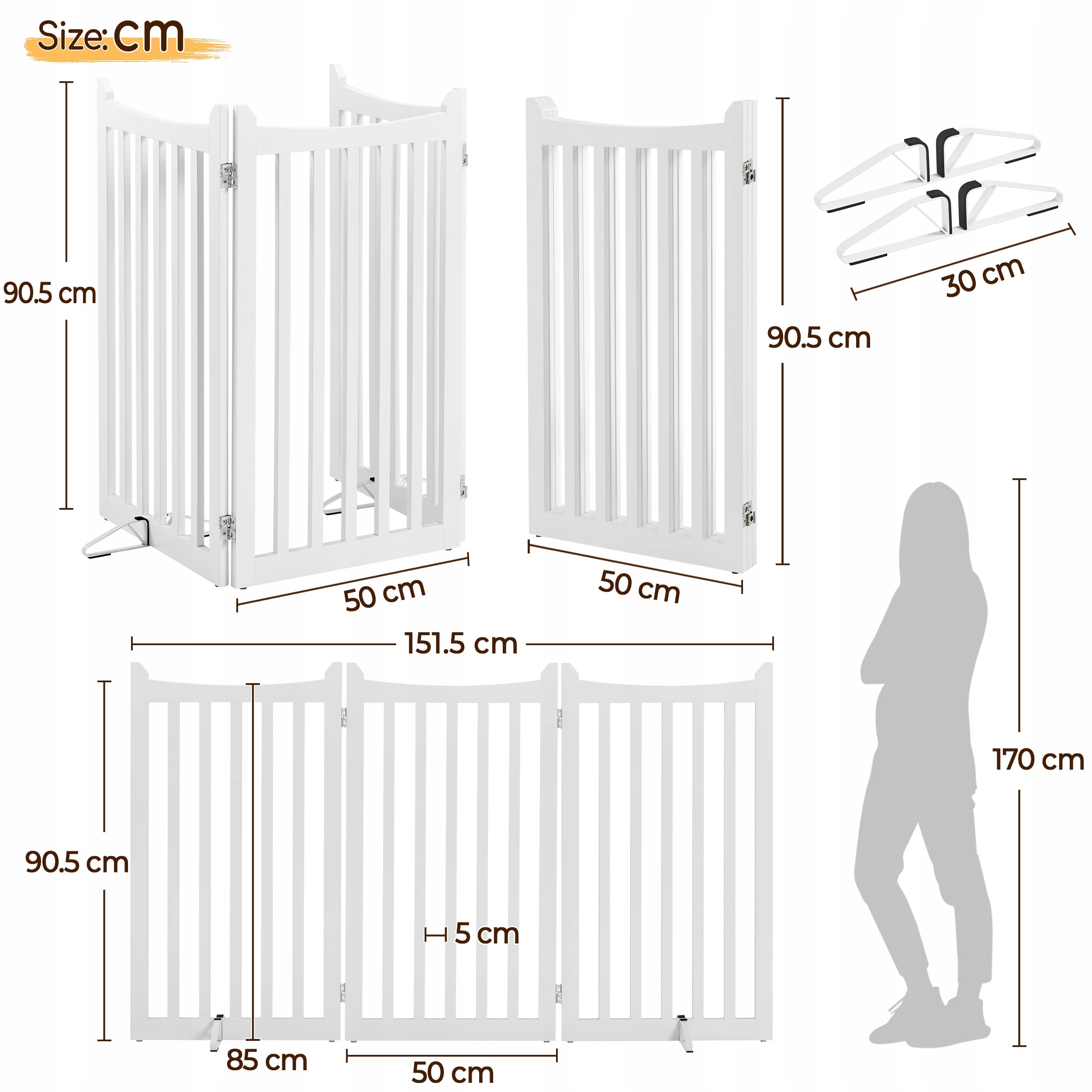 Gate Folding Barrier Protective 90x150cm, White Packaging status original