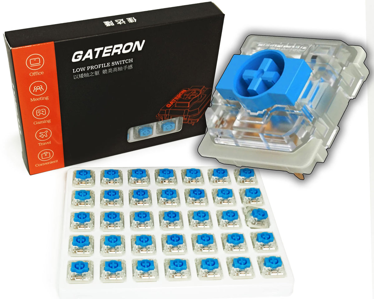 Gateron Blue Low-Profile 2.0 Switches Low Profile Hot-Swap Switches