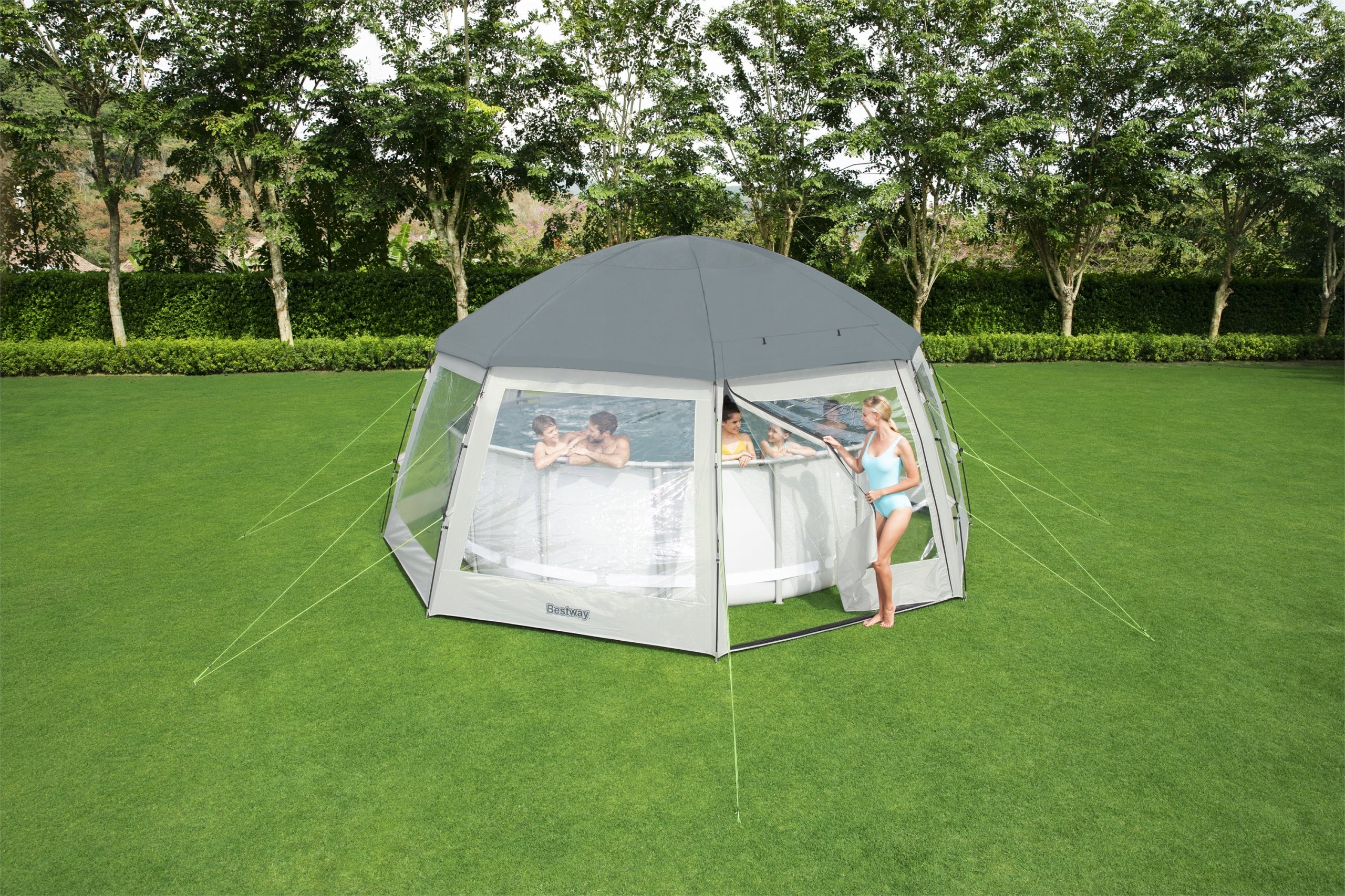 Gazebo Pavilion Tent Canopy Protective Cover for Swimming Pool Jacuzzi 58612 Height 2.95 cm
