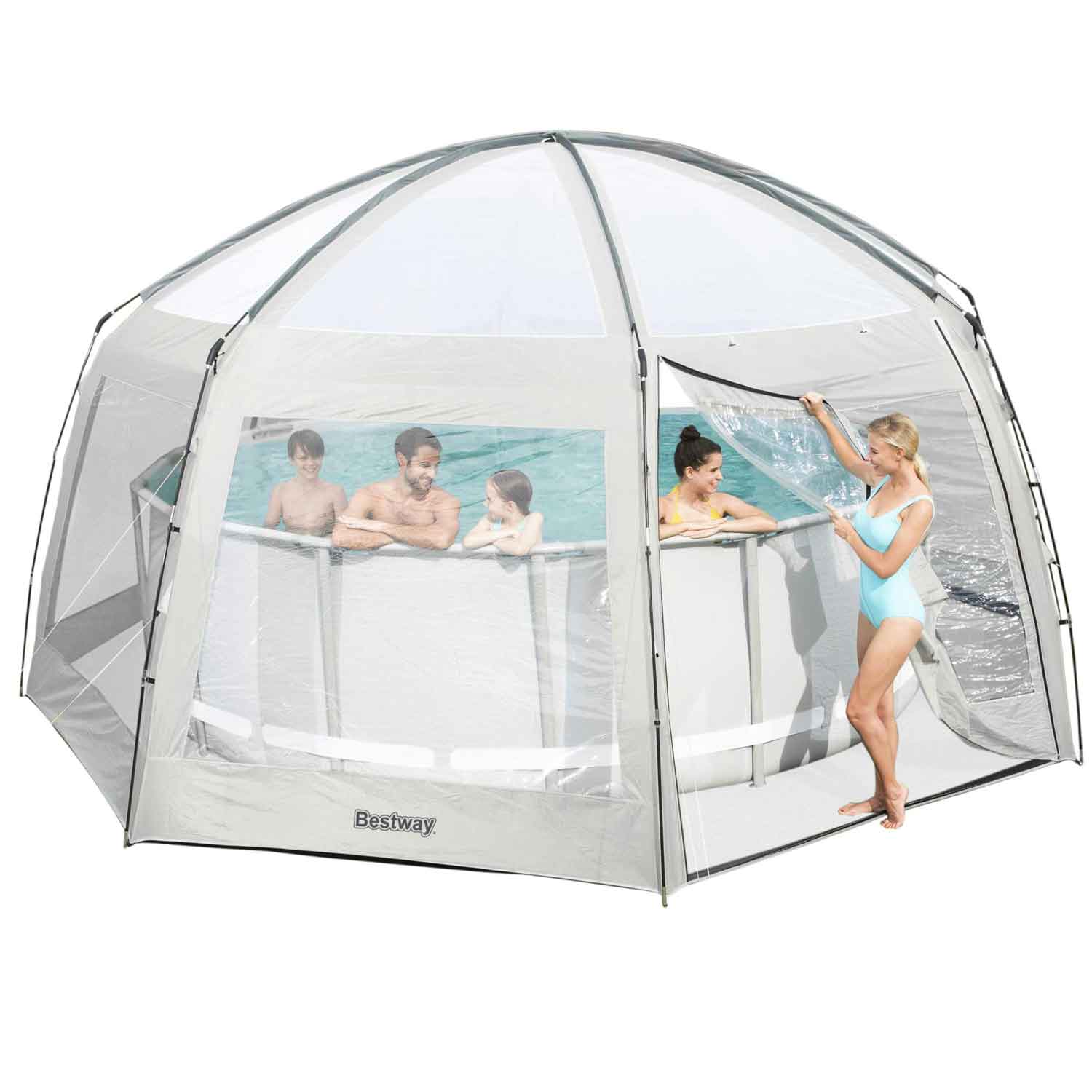 Gazebo Pavilion Tent Canopy Protective Cover for Swimming Pool Jacuzzi 58612