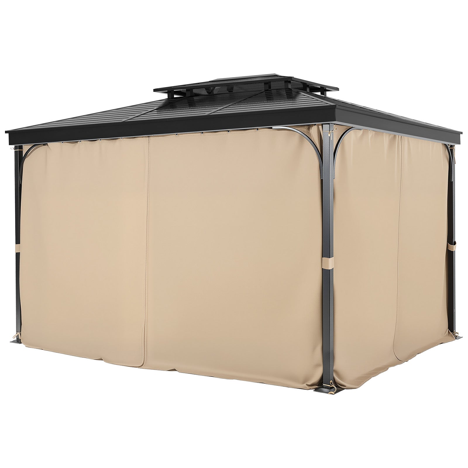 Gazebo Privacy Curtain 10' x 10' x 6.7' Waterproof Gazebo Curtains Khaki Manufacturer Vevor