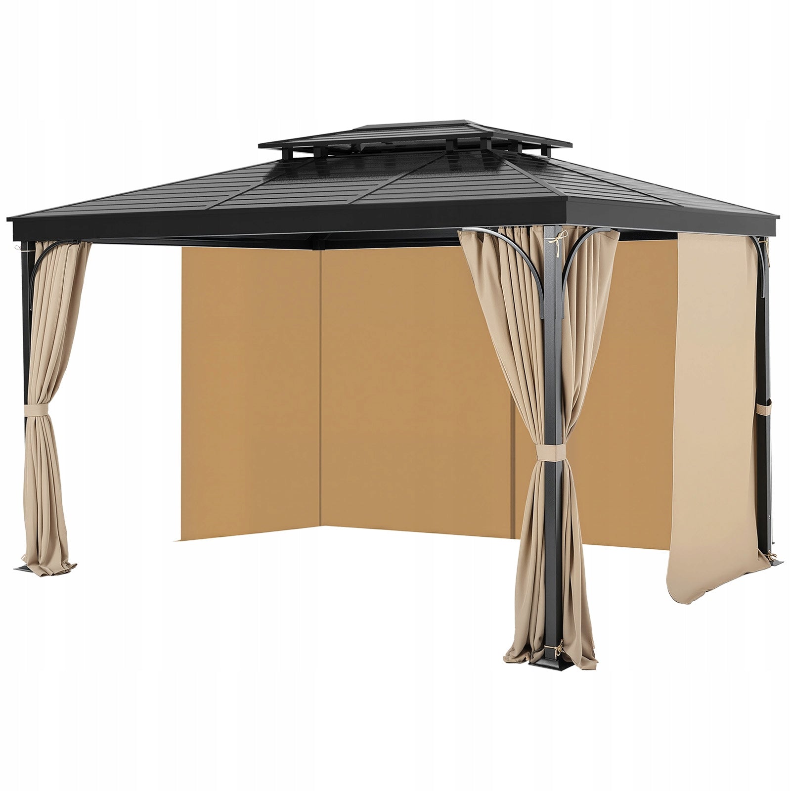 Gazebo Privacy Curtain 10' x 10' x 6.7' Waterproof Gazebo Curtains Khaki