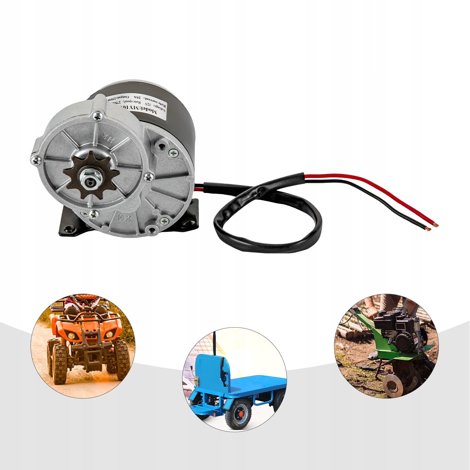 Gear reduction electric motor 250W 12V, motor reducer Manufacturer code 2718190019011