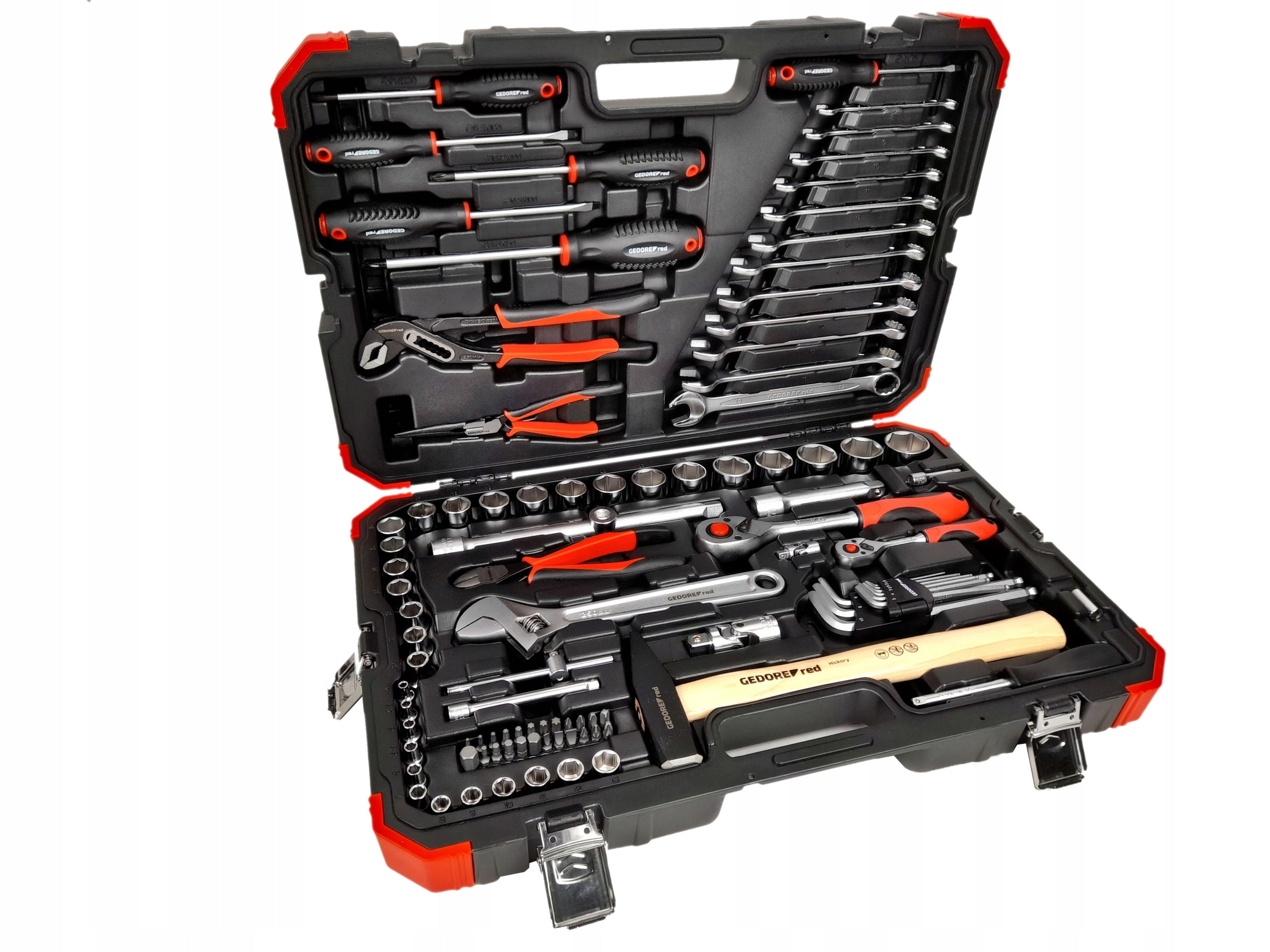 Gedore Red socket wrench set ratchet in case 1/2" 1/4" 100 el. Manufacturer code R46003100