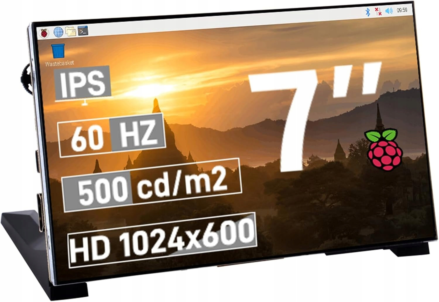 GeeekPi 7 inch IPS Monitor 1024x600 Touchless Raspberry Pi Portable