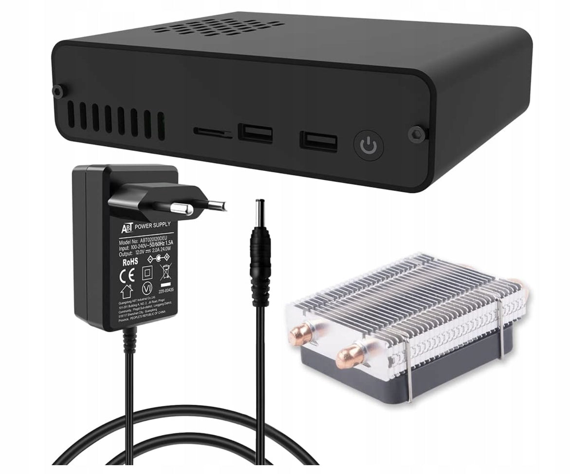 GeeekPi DeskPi Pro V2 Set-Top Box Case for Raspberry Pi 4, Power Supply