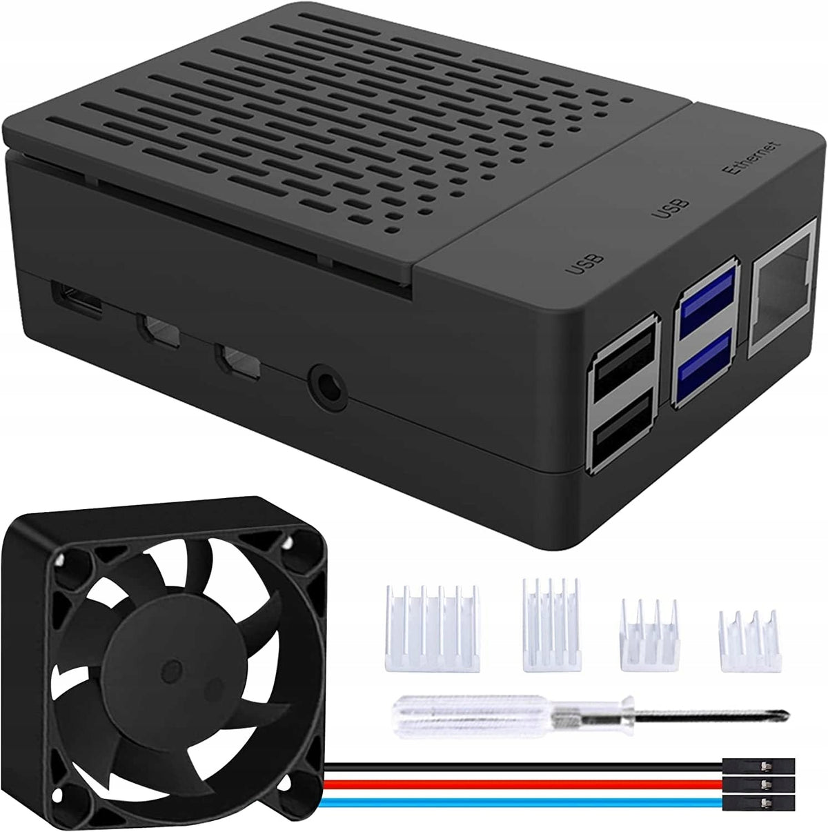 GeeekPi Raspberry Pi 4B housing ABS PWM fan 40mm cooling black