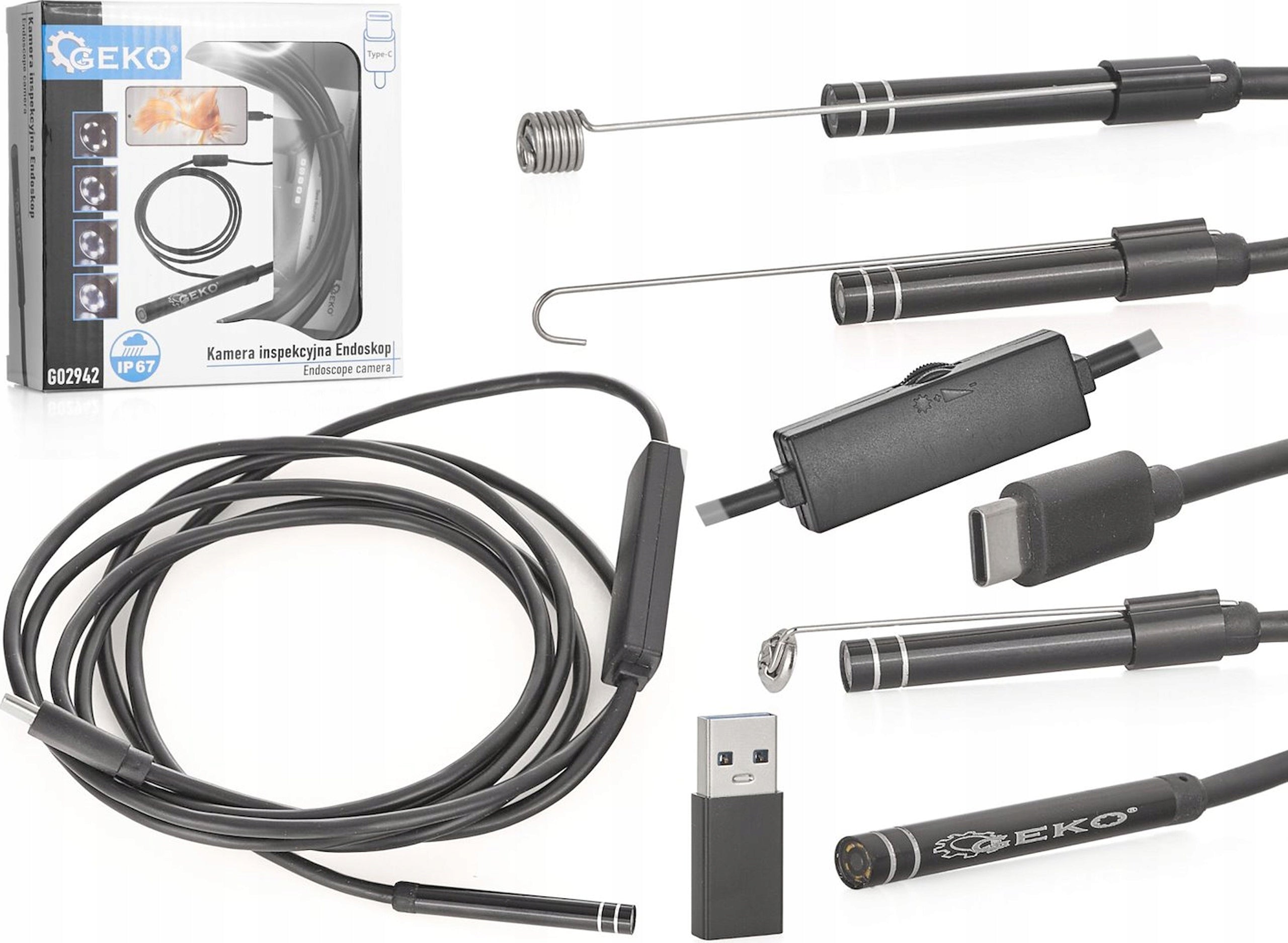 Geko Endoscope Inspection Camera 5,5mm USB IP67 LED Android G02942 Brand Geko