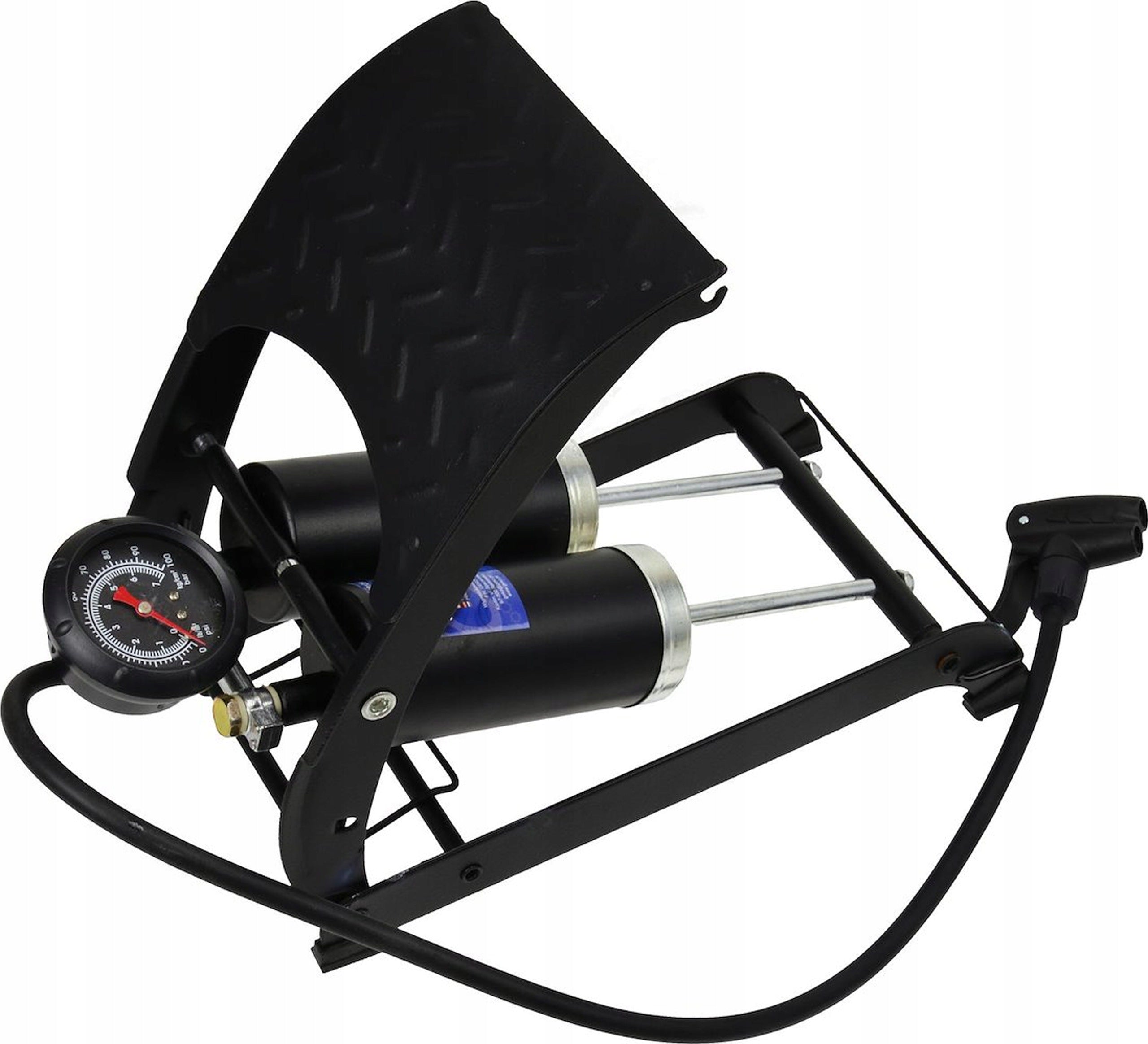 Geko Profi two-piston foot pump with pressure gauge 7 bar