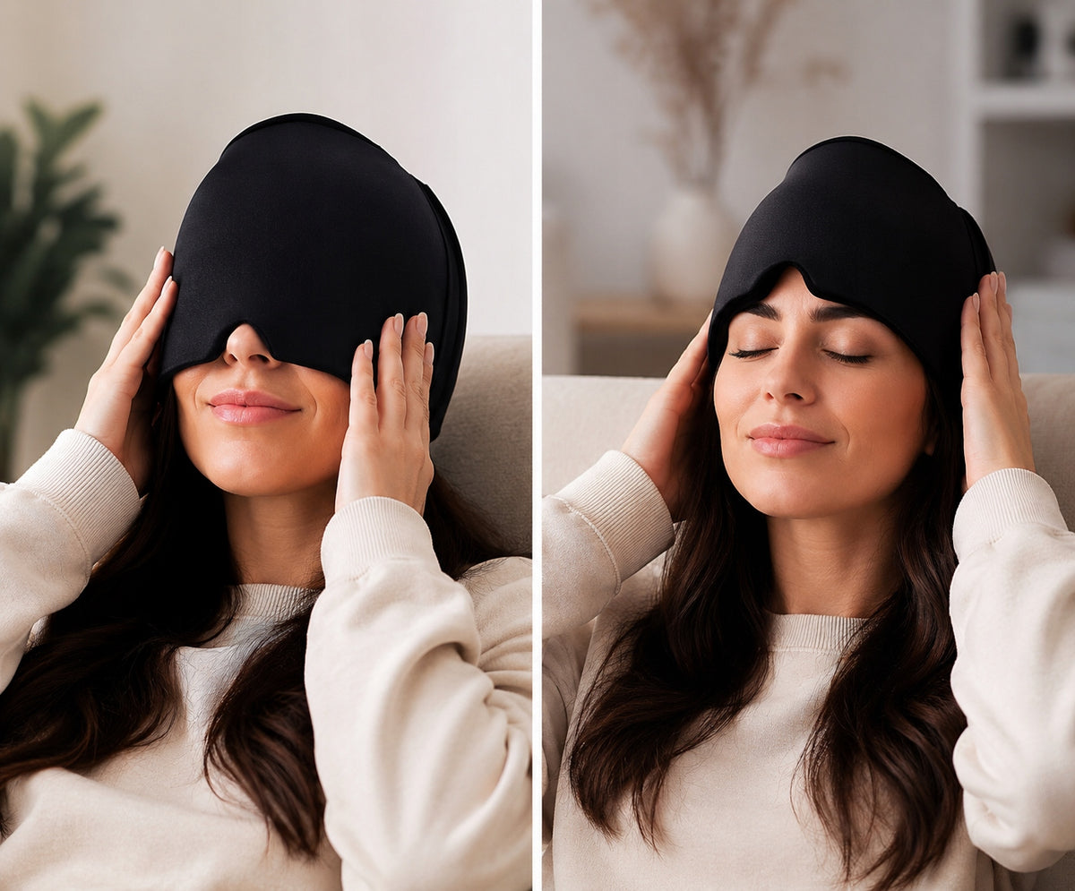 Gel Cap Cooling Migraine Headache Compress + Eye Gel Mask Brand no brand