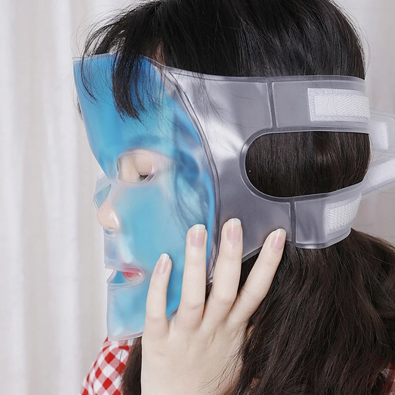 Gel face cooling mask compress for migraine headache cold Packaging status original