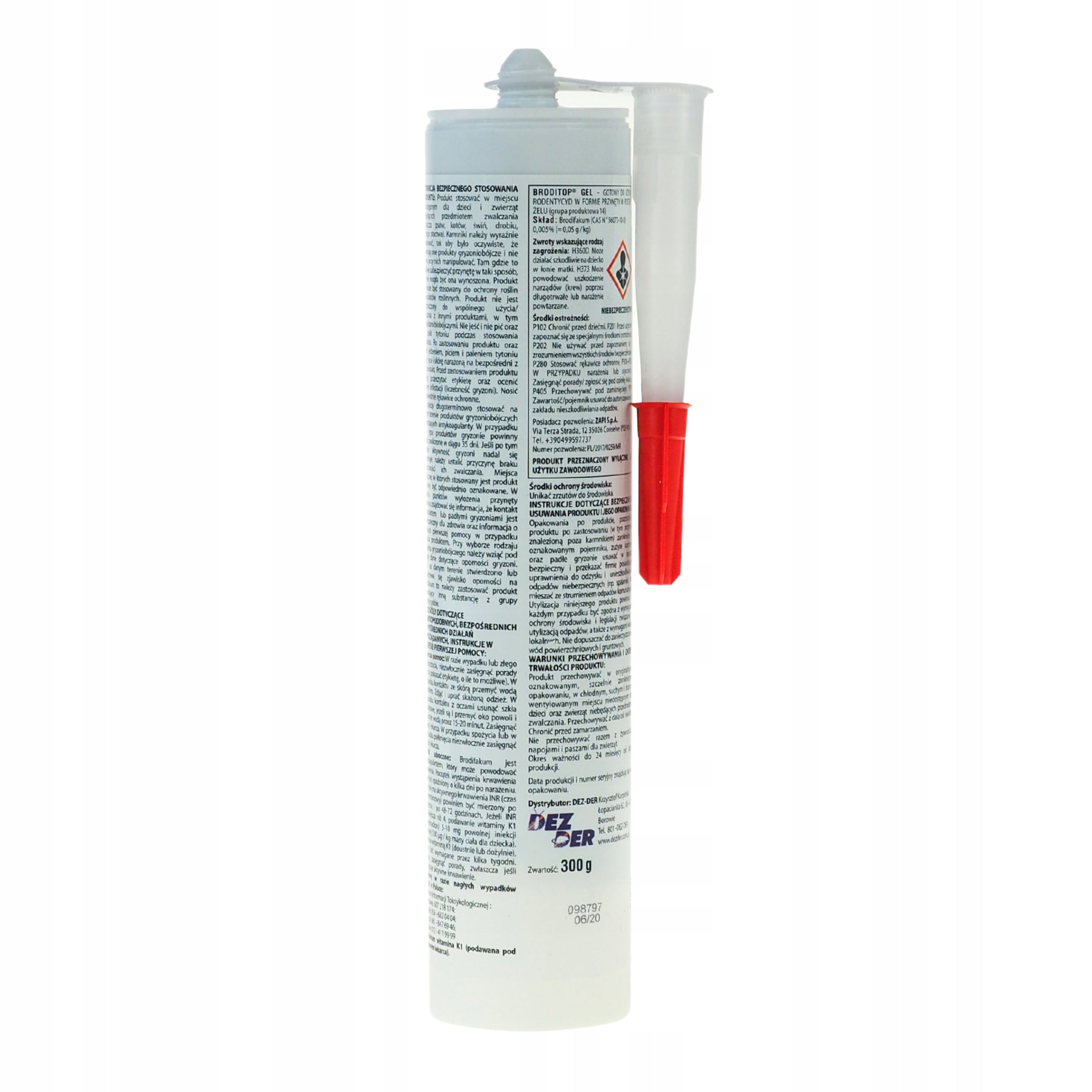 Gel poison for rodents rats Broditop 300g Manufacturer code Broditop żel 300g