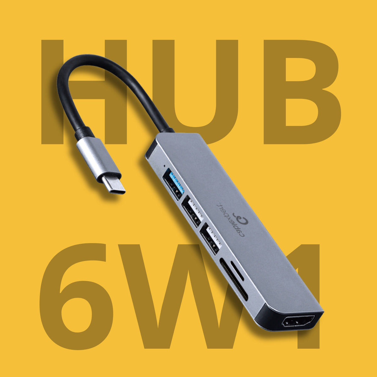 Gembird USB-C 6in1 HUB Adapter HDMI USB 3.1 2 x USB 2.0 SD MicroSD AltMode Manufacturer code A-CM-COMBO6-02