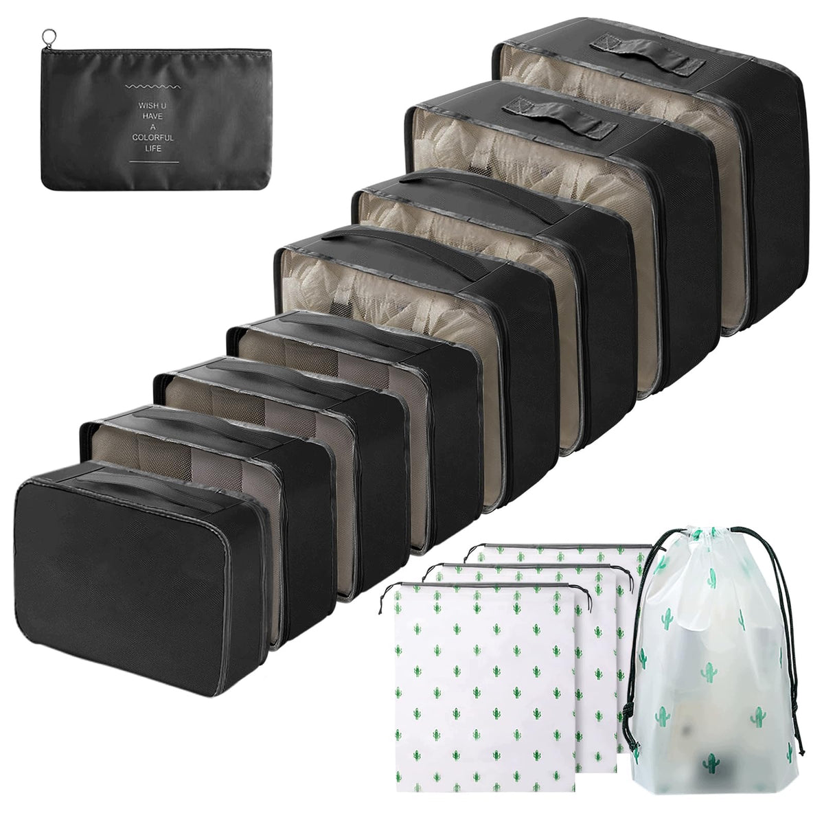 Gemtte 13-Piece Waterproof Suitcase Organizer Package Set