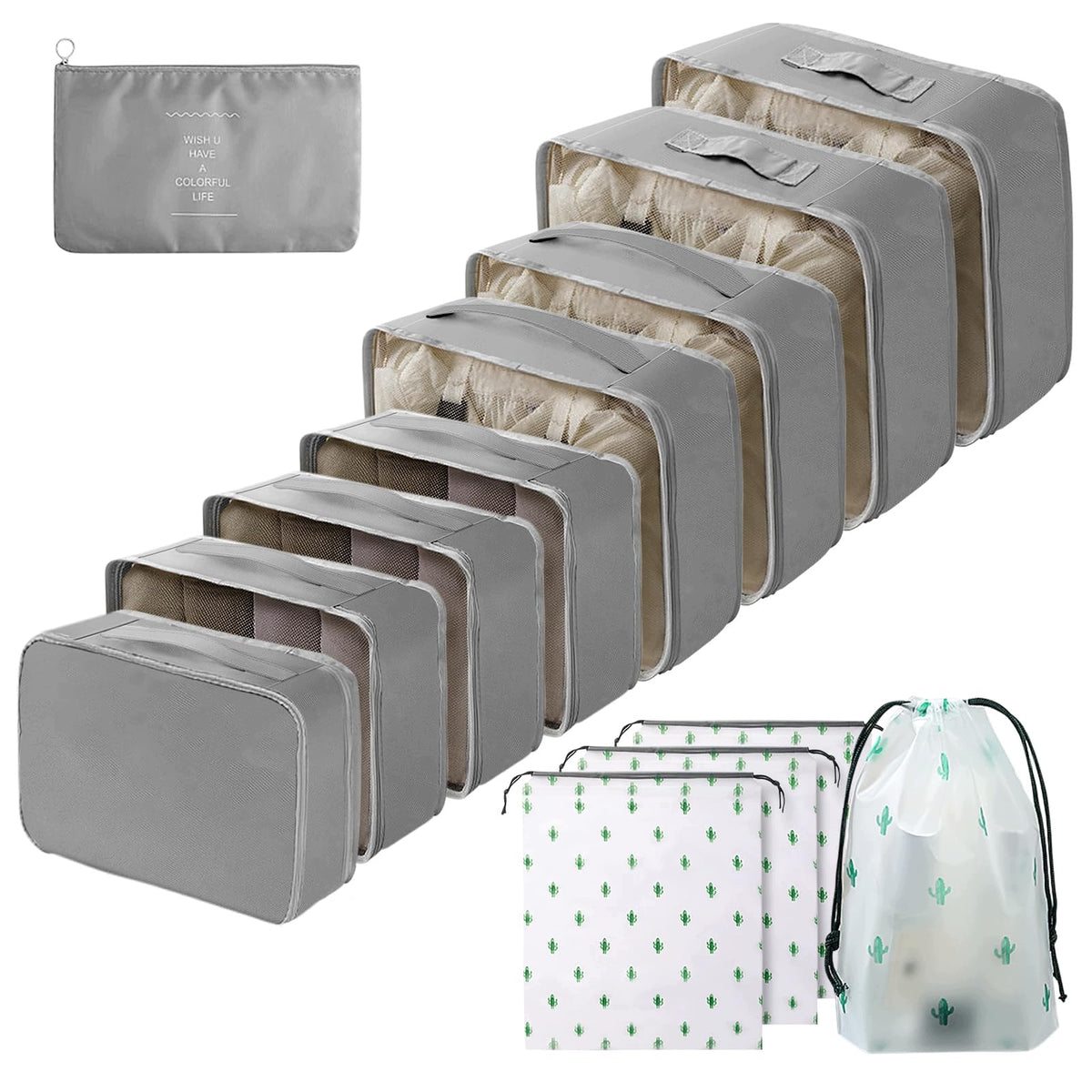 Gemtte Suitcase Organizer 13 Elements Waterproof Travel Kit