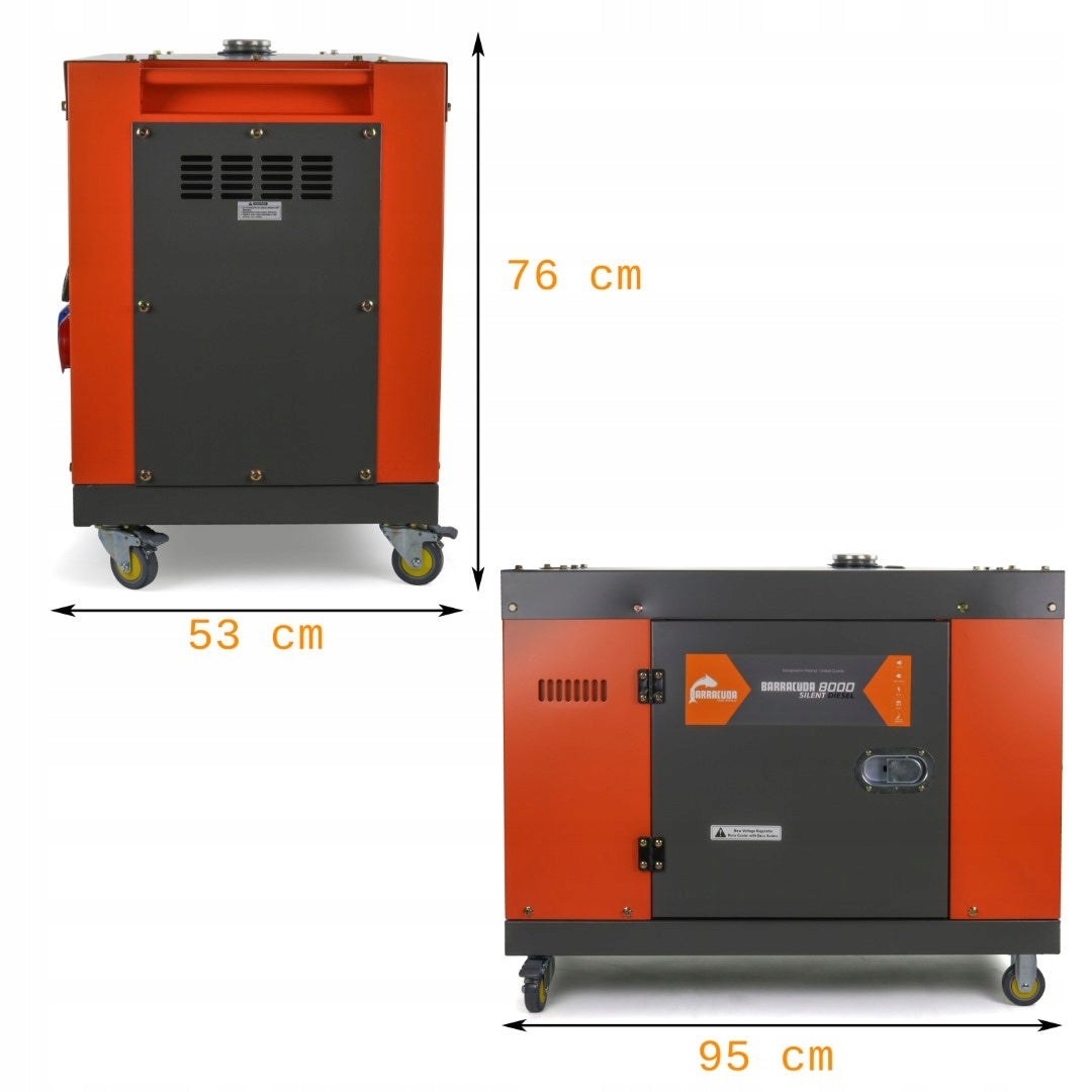Generator set 10kVA 8kW 230V 400V BARRACUDA DIESEL 8000 SILENT Manufacturer code B8000S
