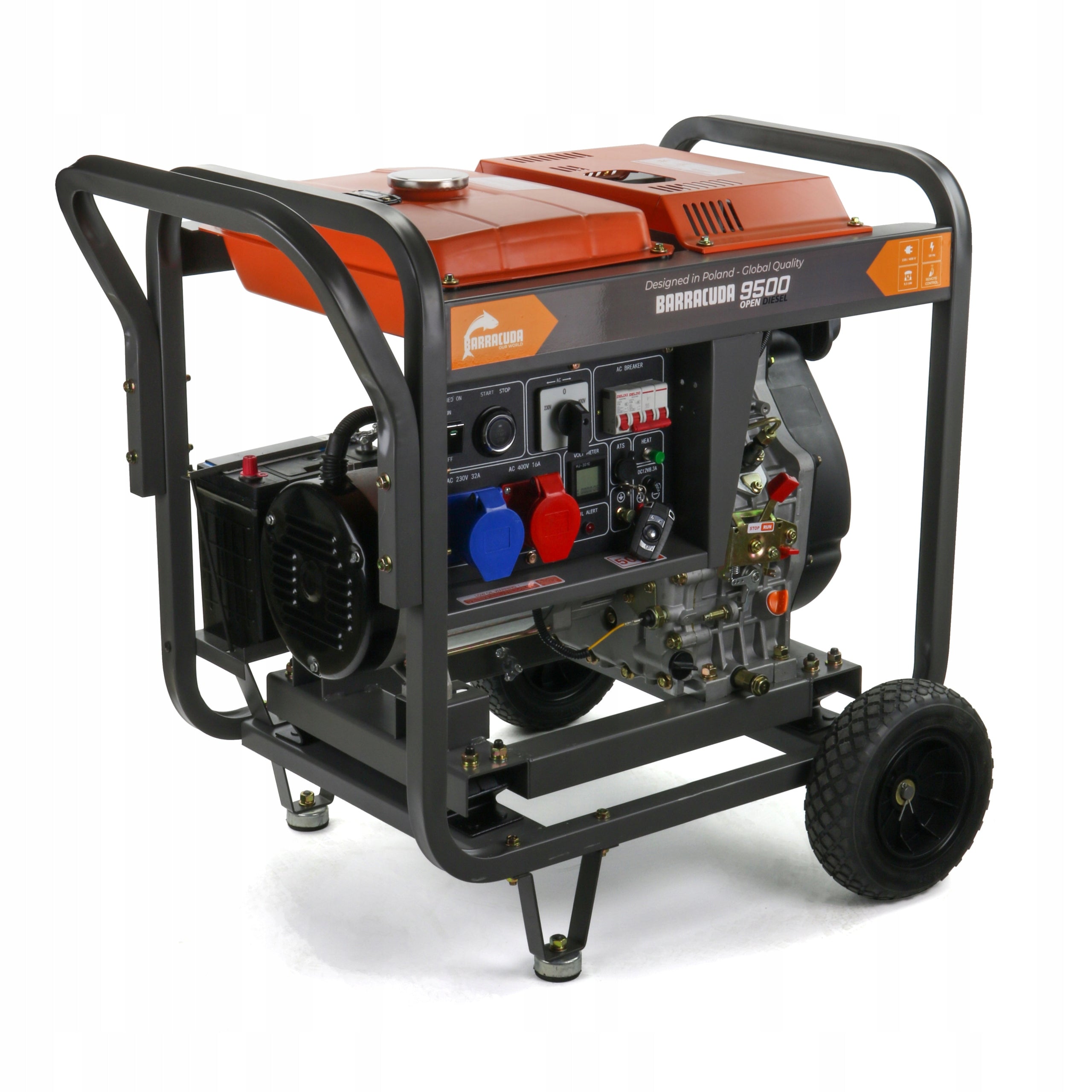 Generator set 12kVA (9,5kW) 230V 400V BARRACUDA DIESEL 9500 OPEN ATS Packaging status original