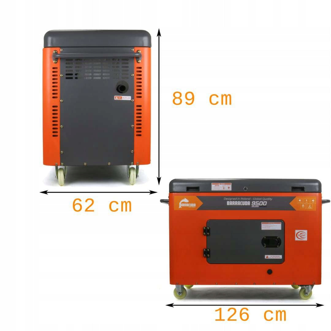 Generator set 12kVA 9,5kW 230V 400V BARRACUDA DIESEL 9500 SILENT+ATS Packaging status original